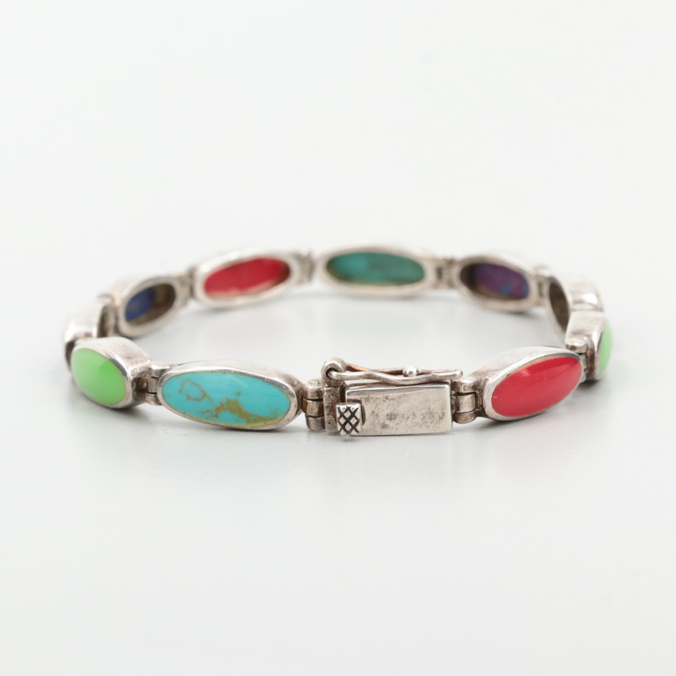 Sterling Silver Imitation Gemstone Bracelet