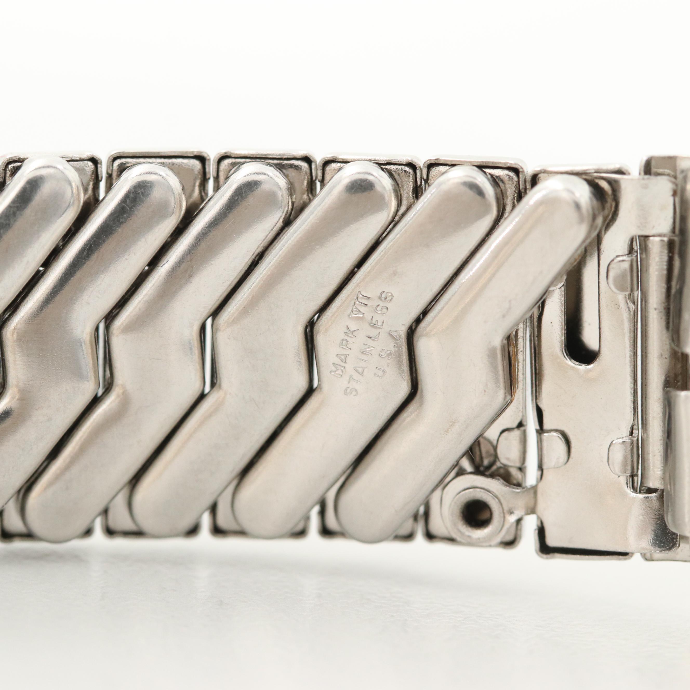 Southwestern Style Sterling and Stainless Steel Abalone and Gemstone Watchband