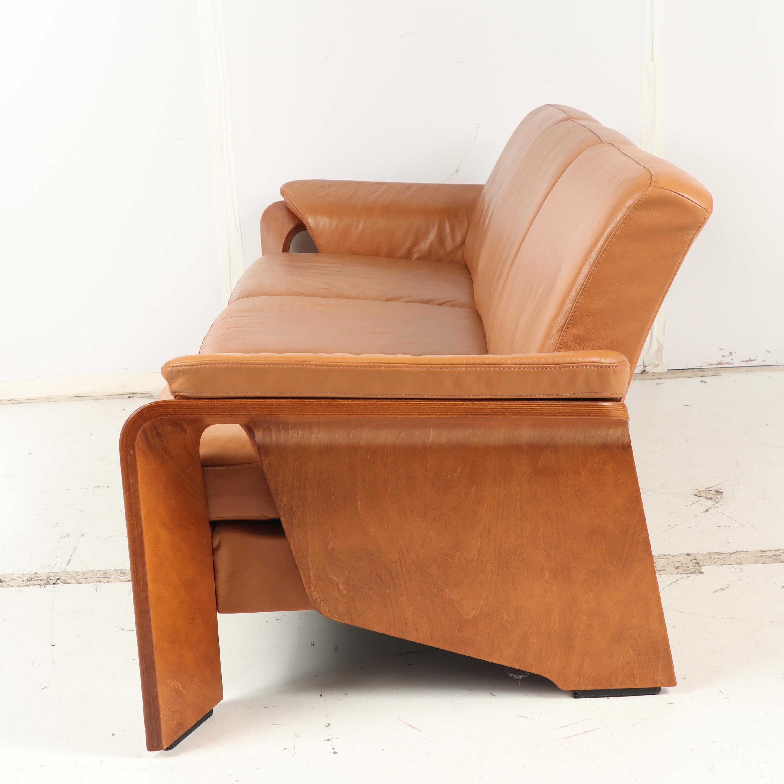 Ekornes Leather Sectional Sofa with Ottoman