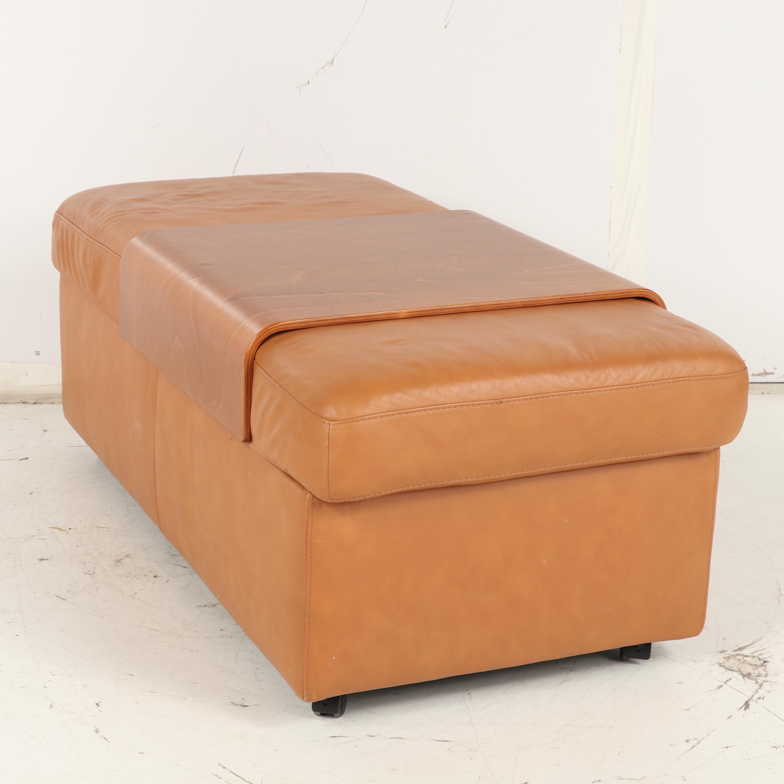 Ekornes Leather Sectional Sofa with Ottoman