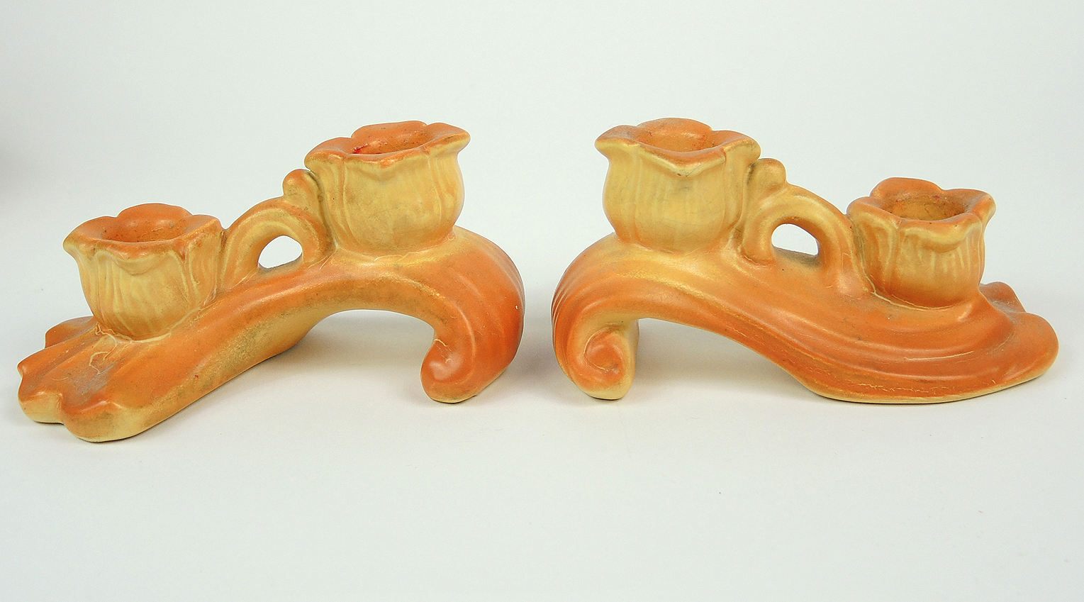 Weller Pottery "Dogwood" Console Bowl and Candleholders