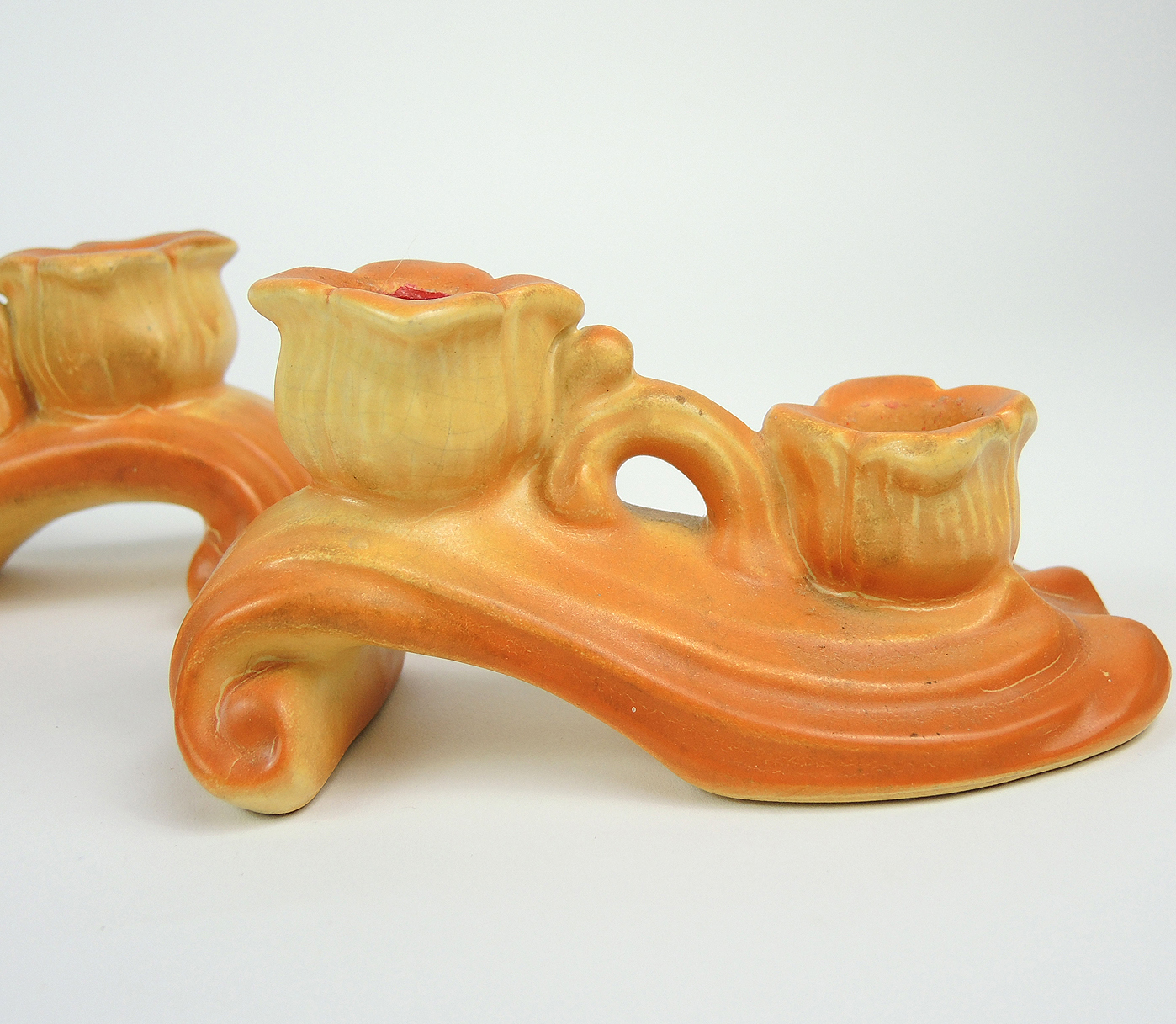 Weller Pottery "Dogwood" Console Bowl and Candleholders