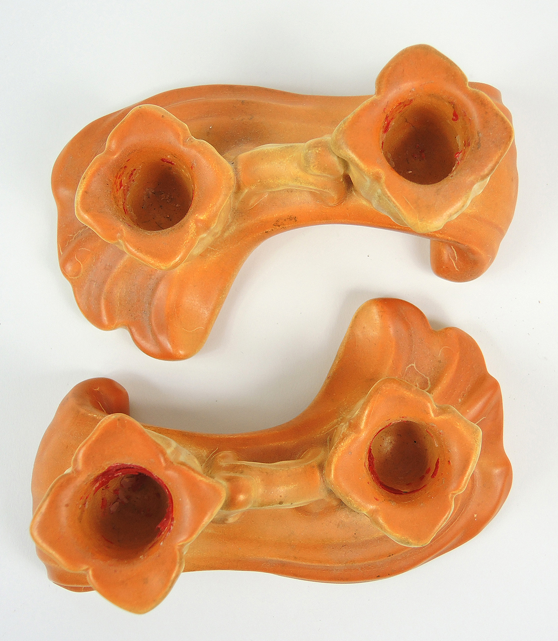 Weller Pottery "Dogwood" Console Bowl and Candleholders