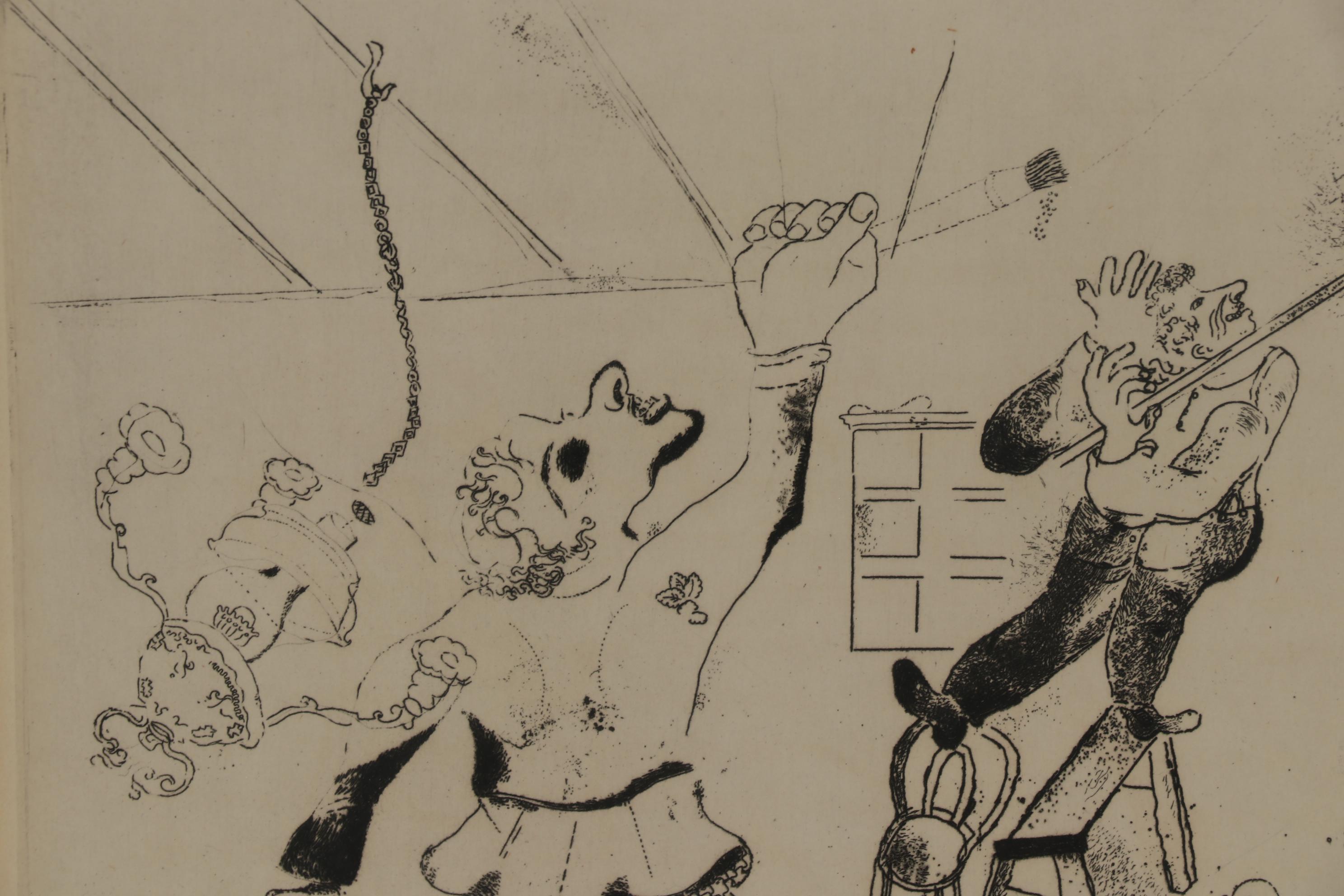 Marc Chagall Etching "The House Painters" for "Les Âmes mortes"