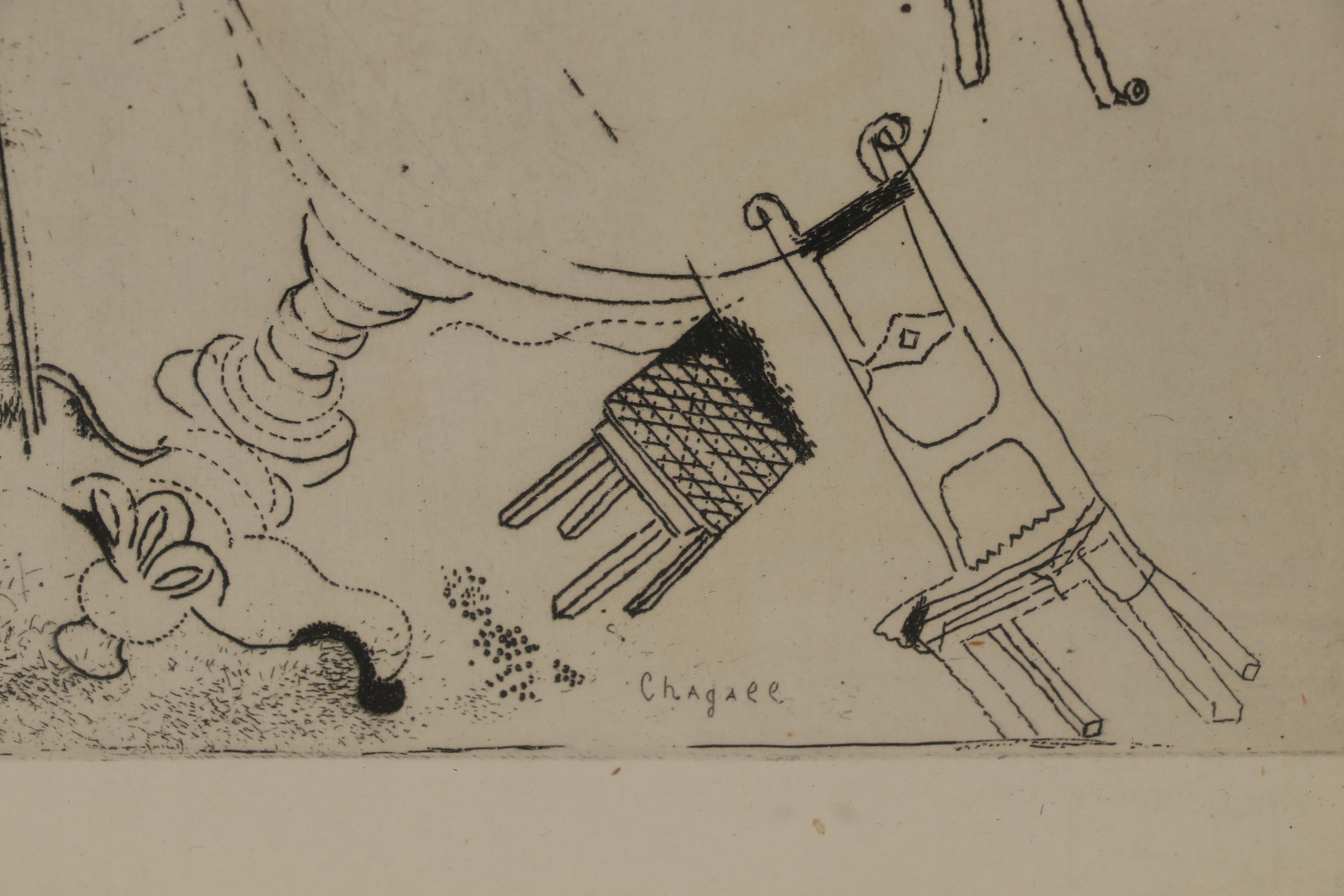 Marc Chagall Etching "The House Painters" for "Les Âmes mortes"