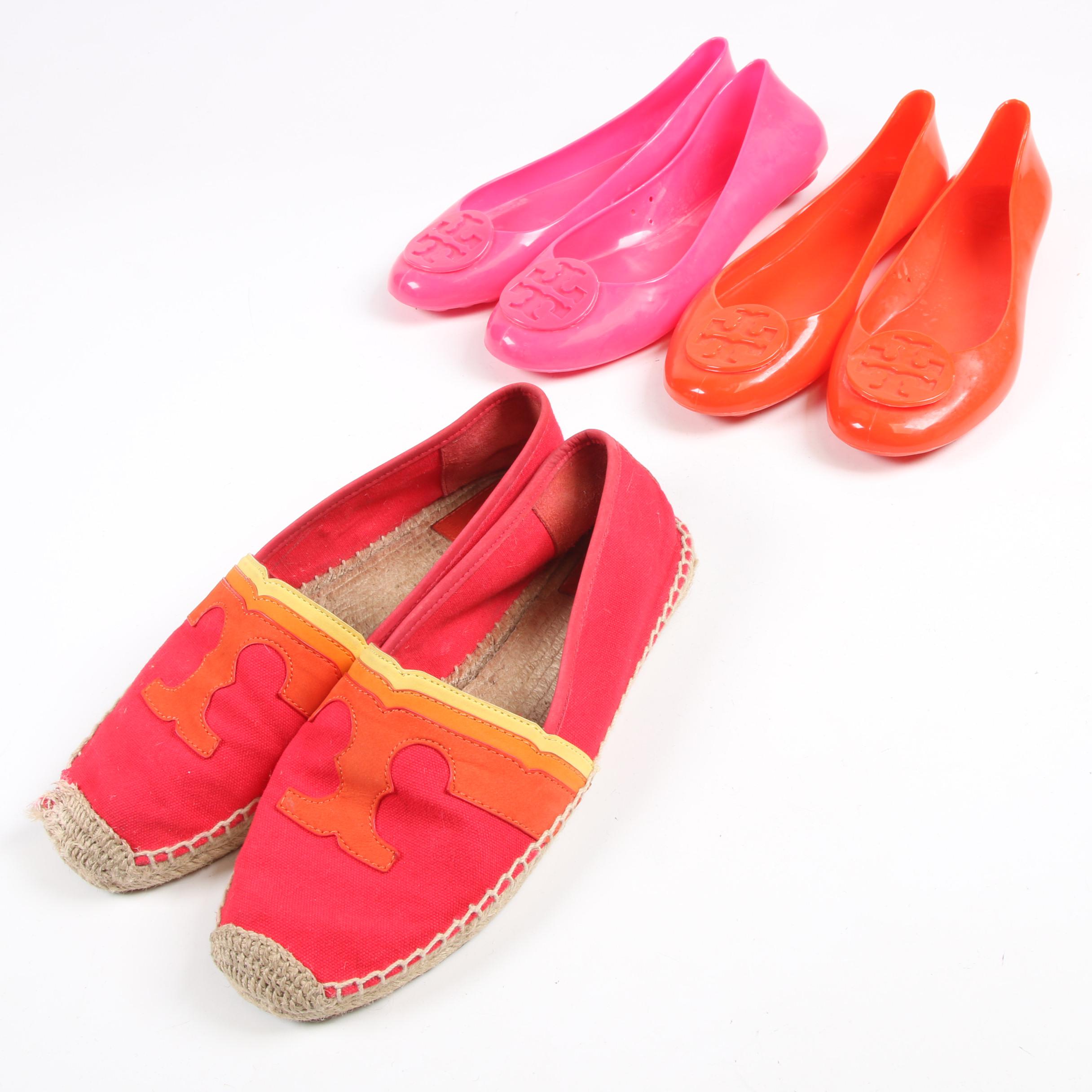 Tory Burch Reva Jelly Flats and Laguna Canvas Espadrilles