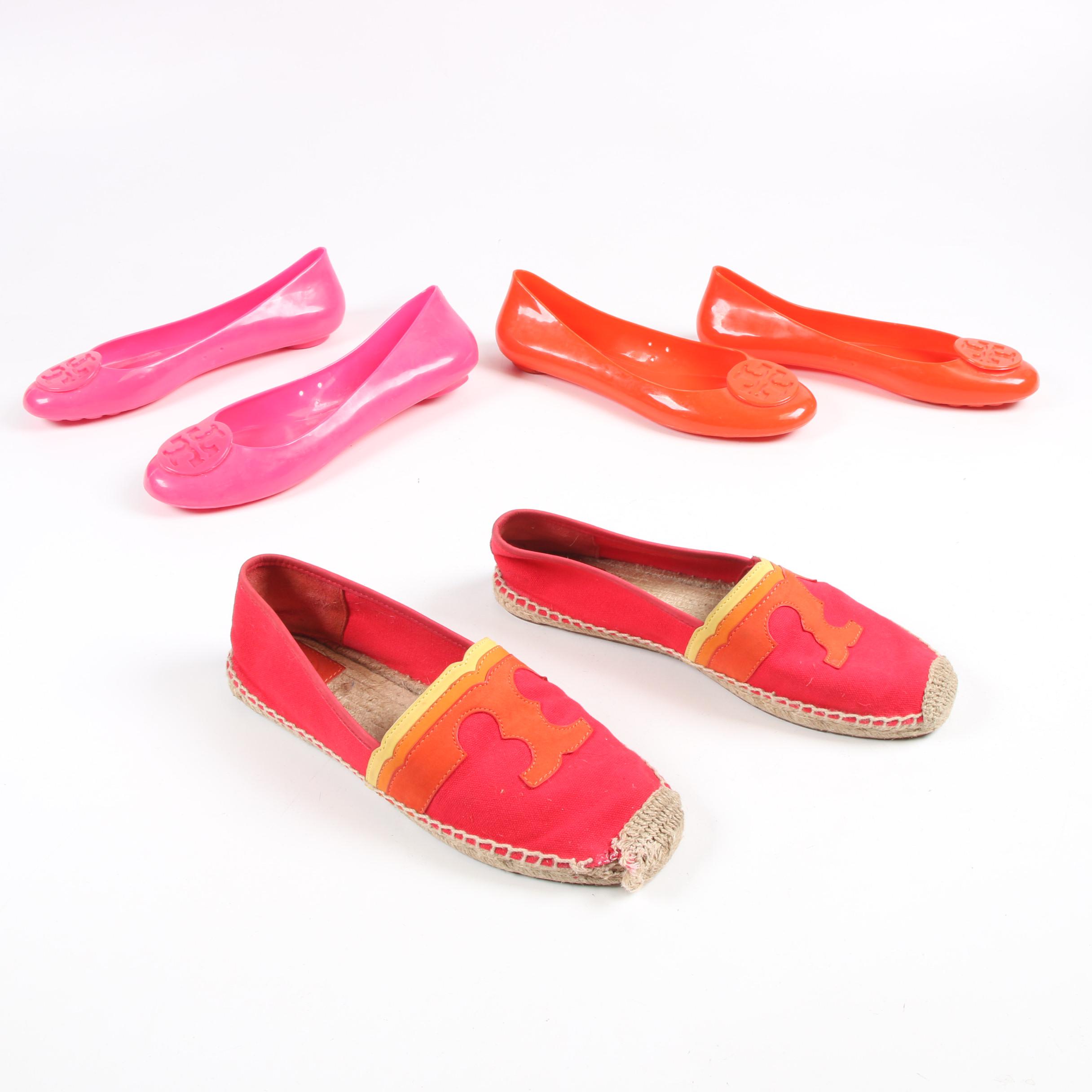 Tory Burch Reva Jelly Flats and Laguna Canvas Espadrilles
