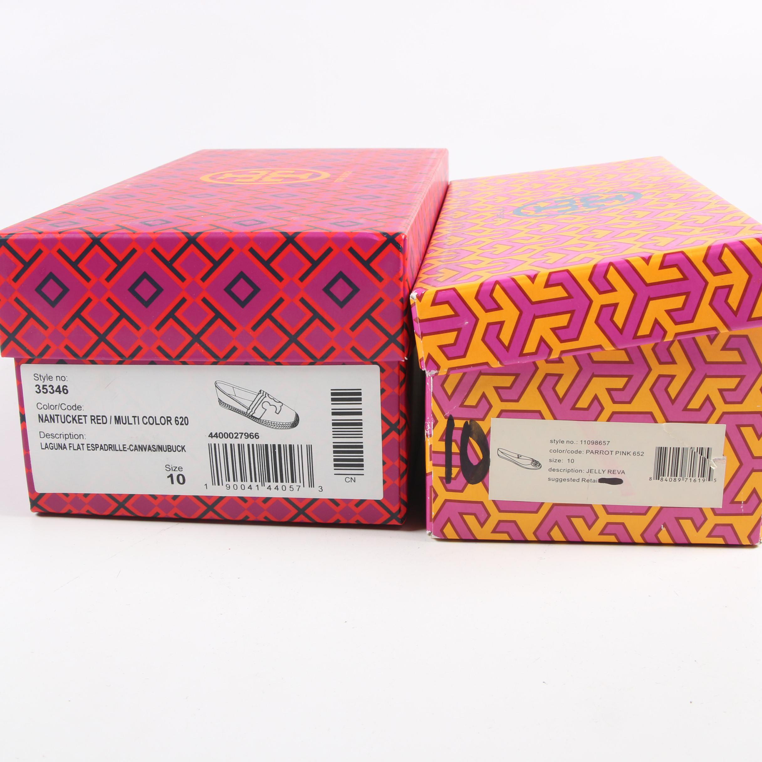 Tory Burch Reva Jelly Flats and Laguna Canvas Espadrilles