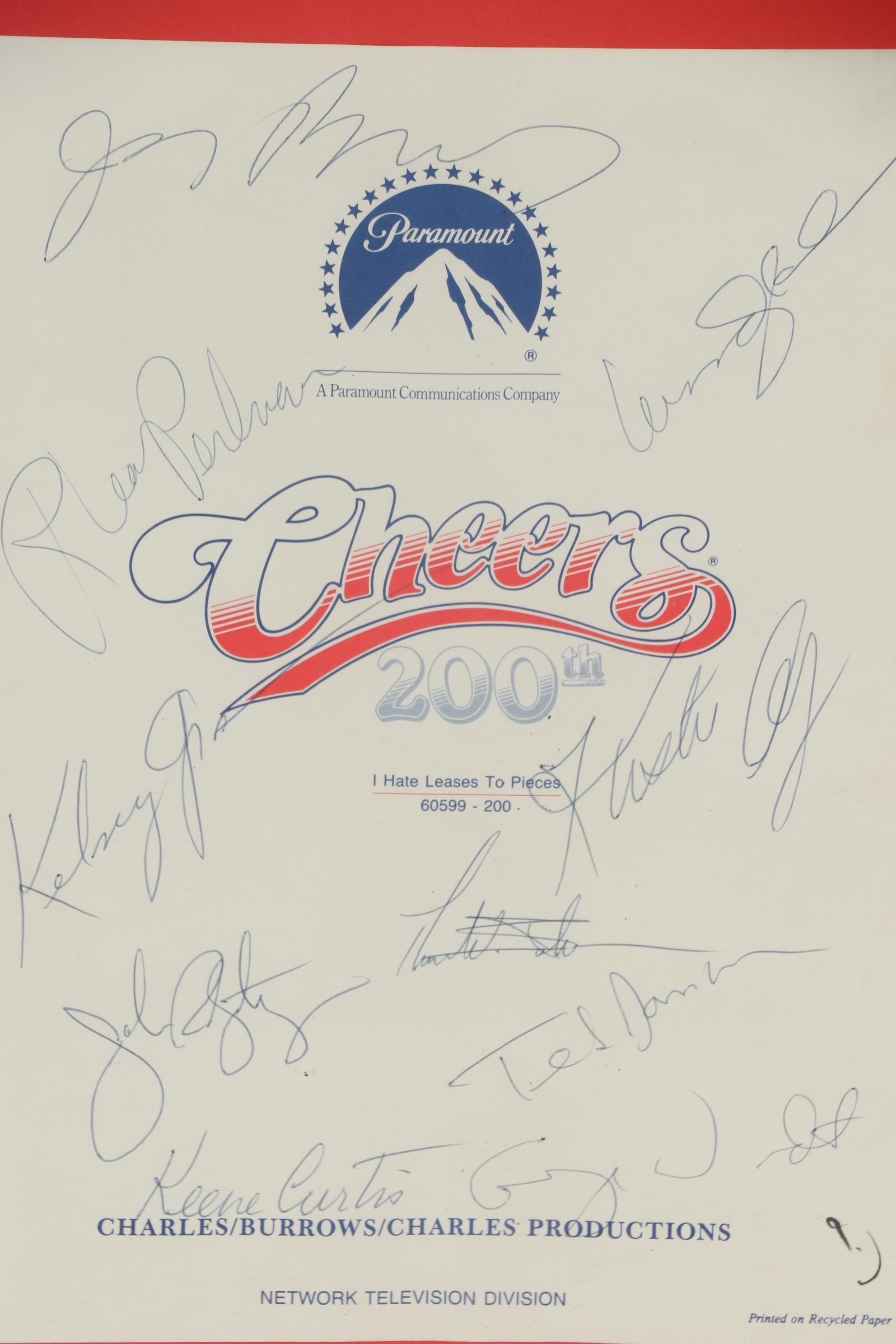 Autographed "Cheers" 200th Episode Script Cover