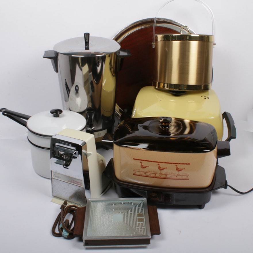 Slow Cooker, Coffee Warmer, Ice Bucket and Plate Warmer, Mid-Century