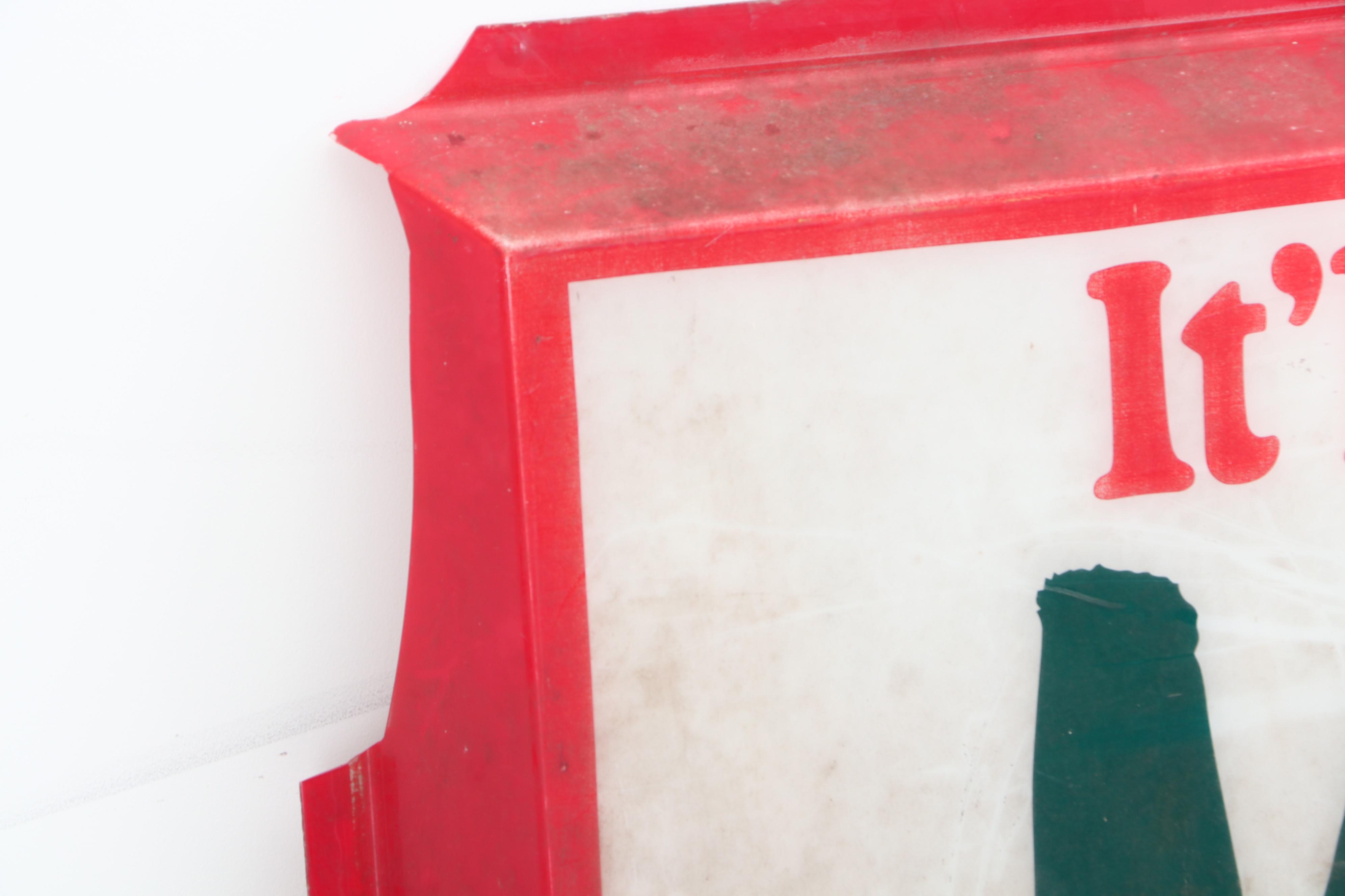 Vintage Mountain Dew "It'll Tickle Yore Innards!" Plastic Advertising Sign