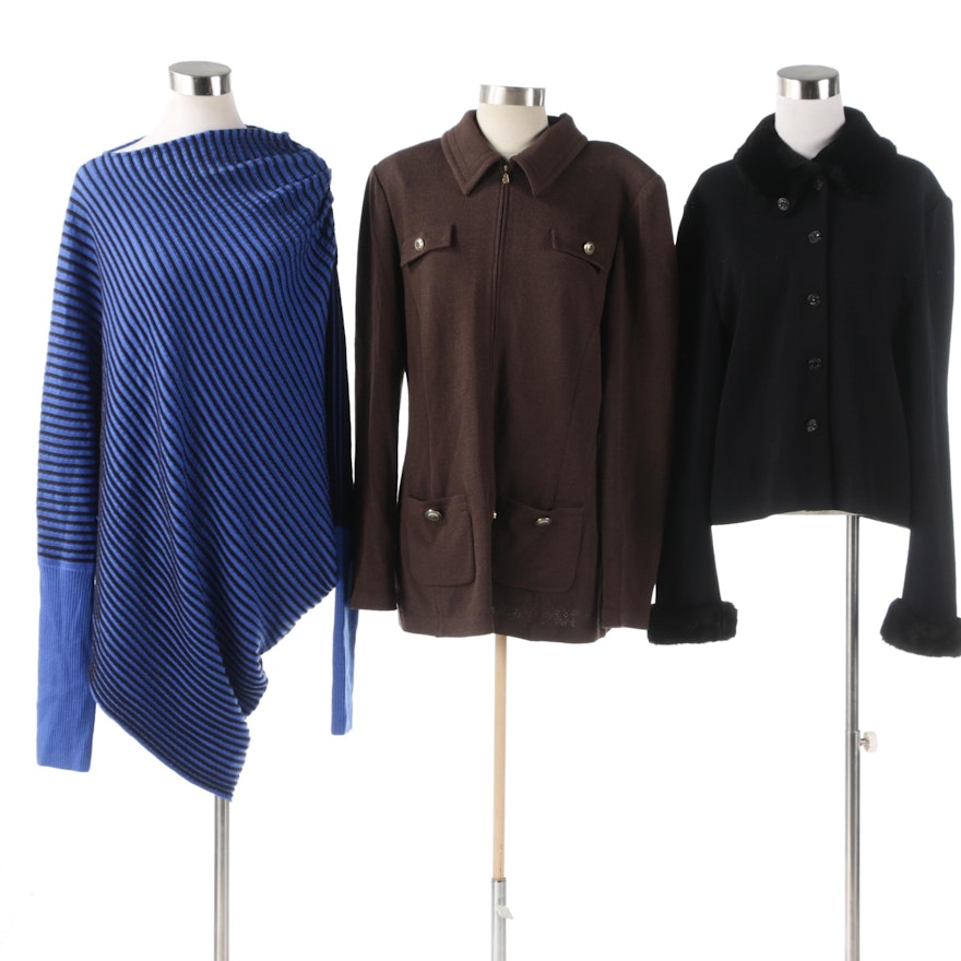 St. John Brand Jackets and Poncho Style Sweater