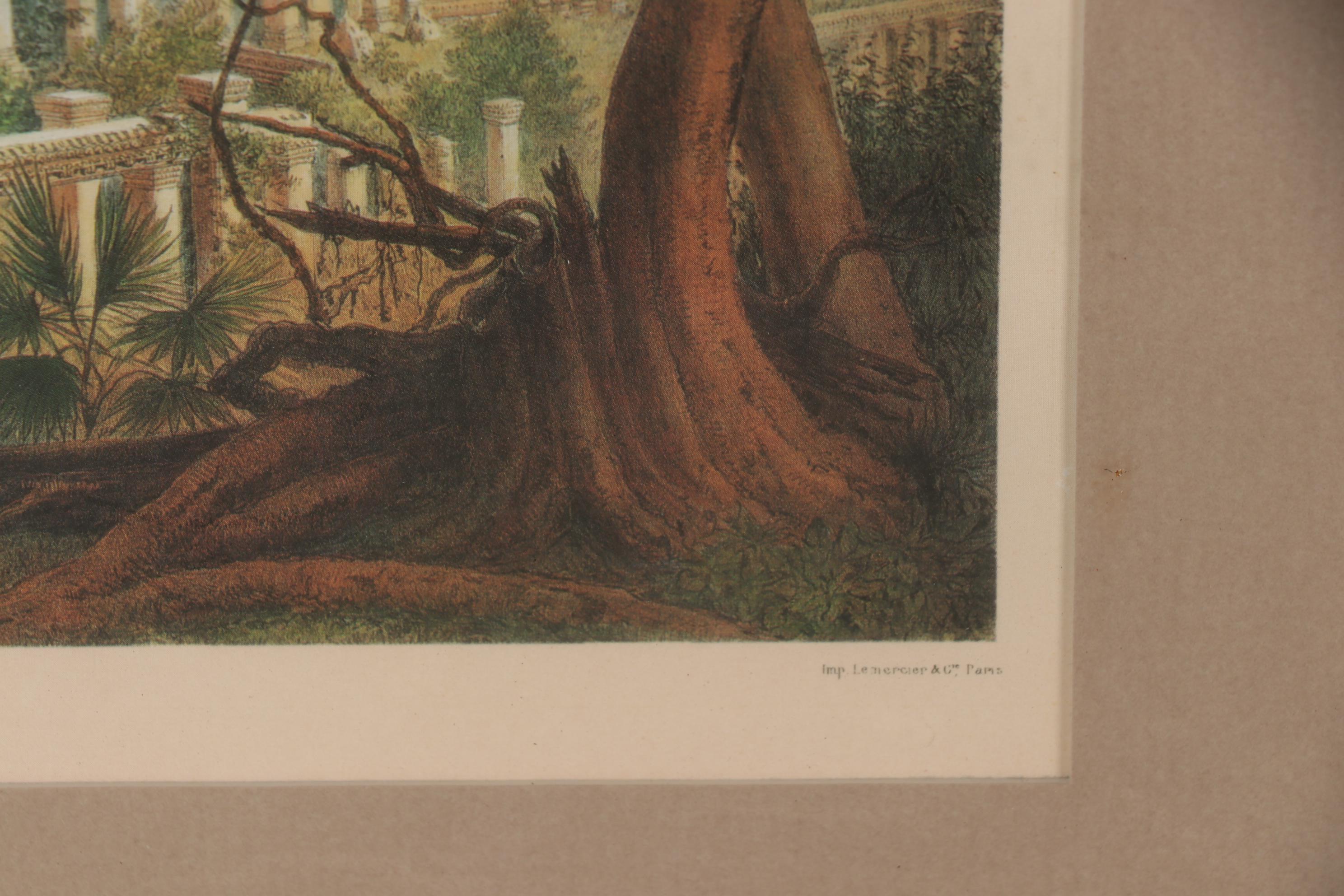 Late 20th Century Offset Lithograph after Louis Delaporte "Ruins du Bajon"