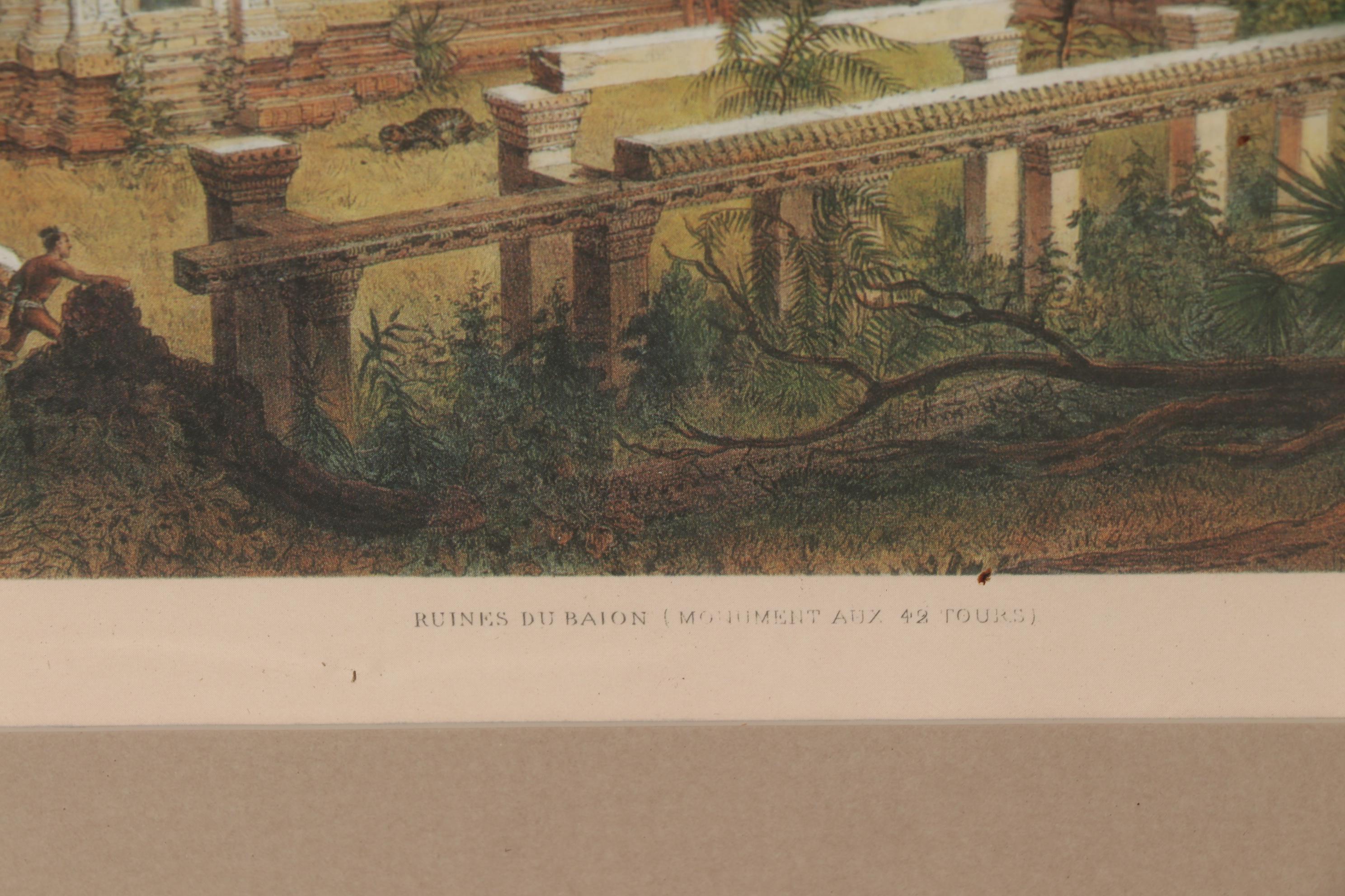 Late 20th Century Offset Lithograph after Louis Delaporte "Ruins du Bajon"