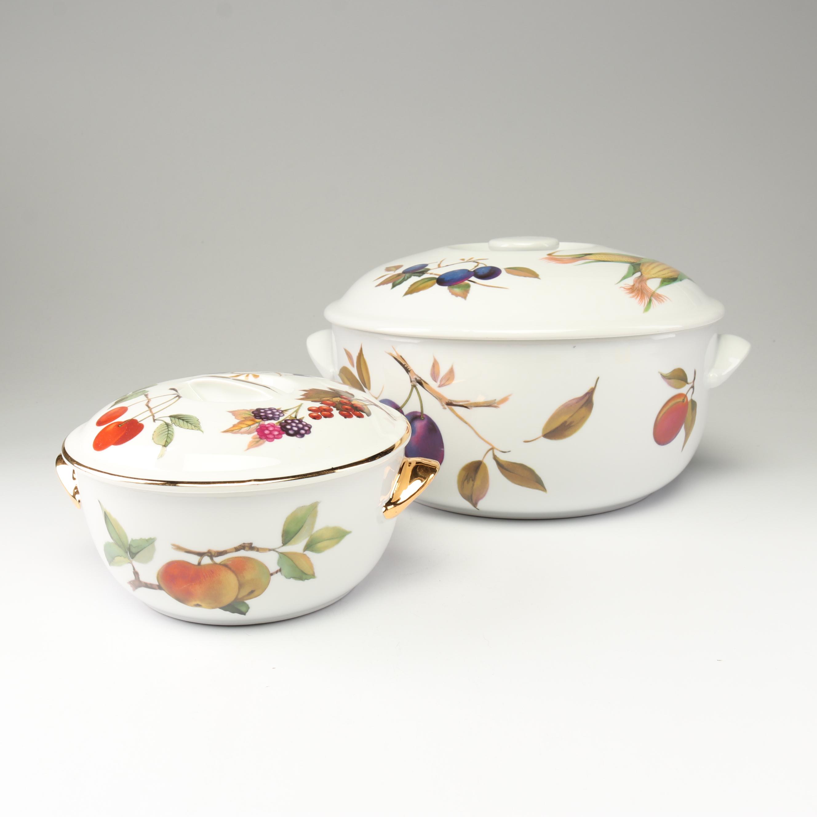 Royal Worcester "Evesham" Covered Casserole Dishes