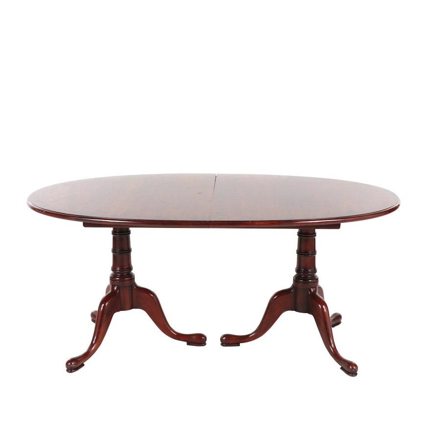 Statton Queen Anne Style Cherry Dining Table with Four Leaves