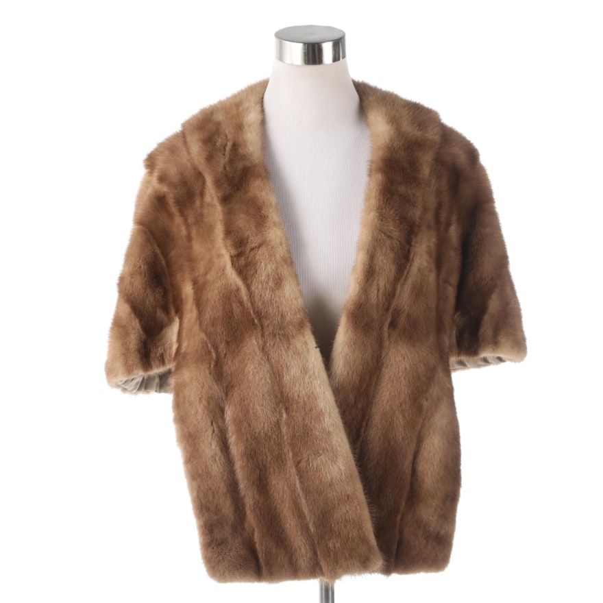 Mink Fur Stole from McAlpin's, 1960s Vintage