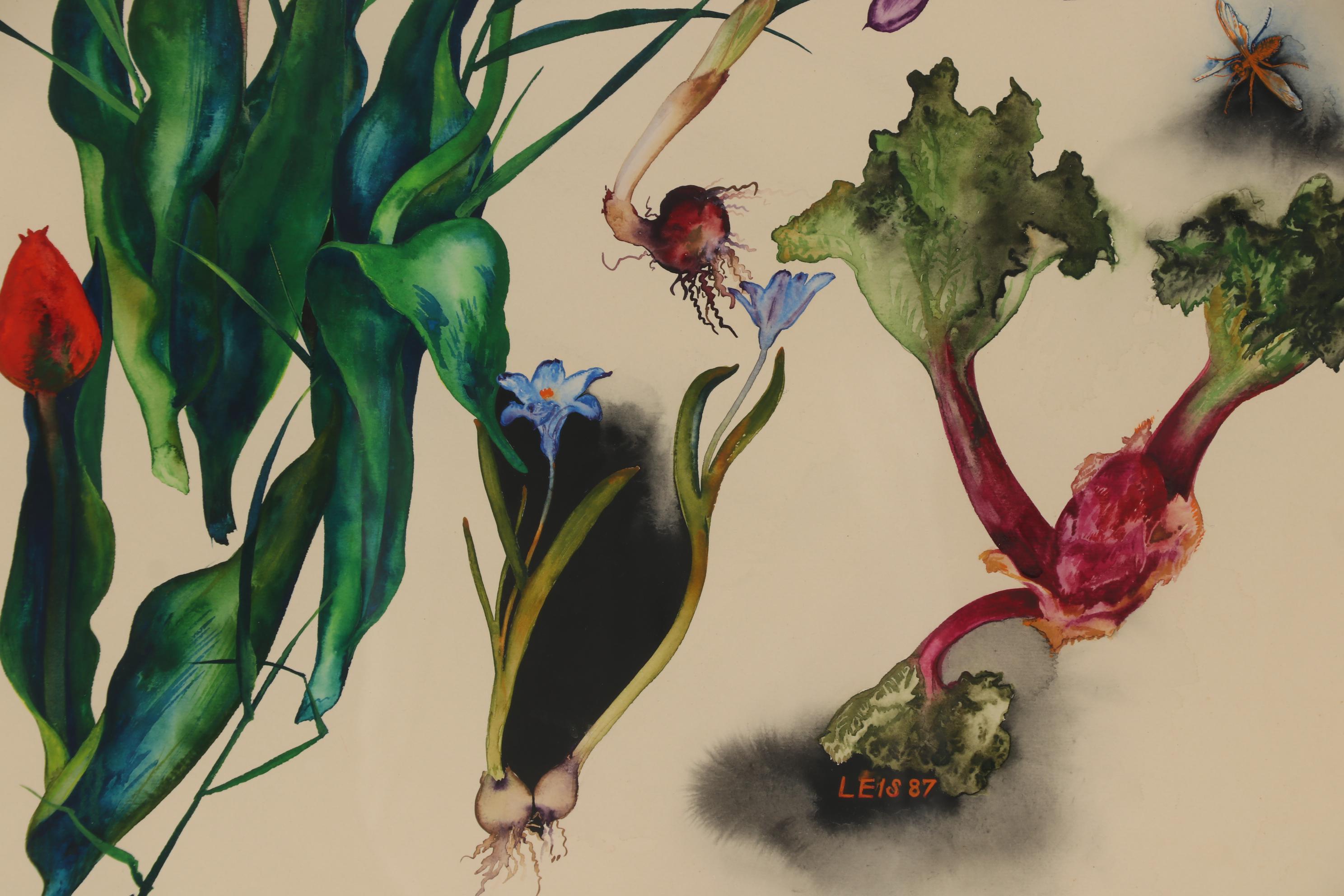 Malle Leis Floral Gouache Painting