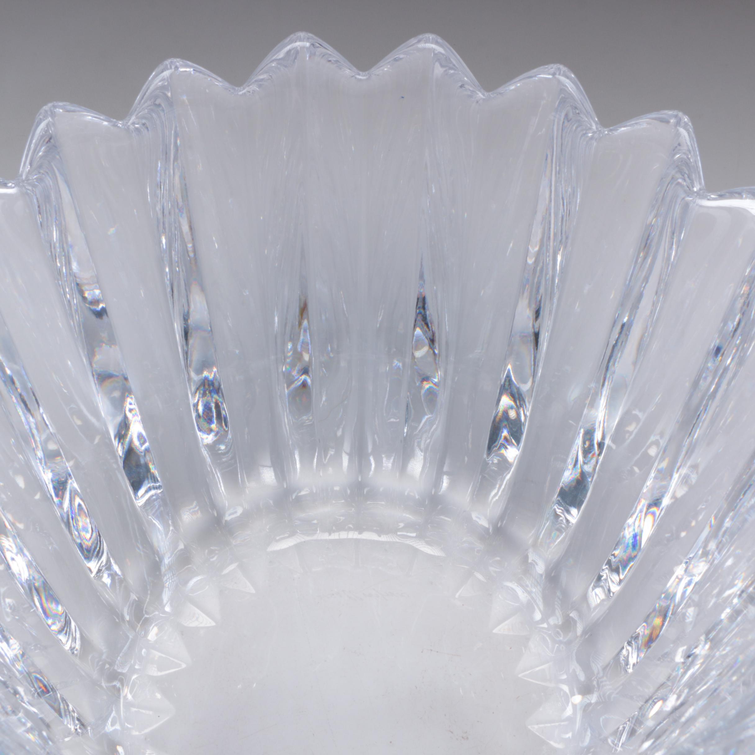 Orrefors Crystal "Fleur" Round Bowl, Late 20th Century