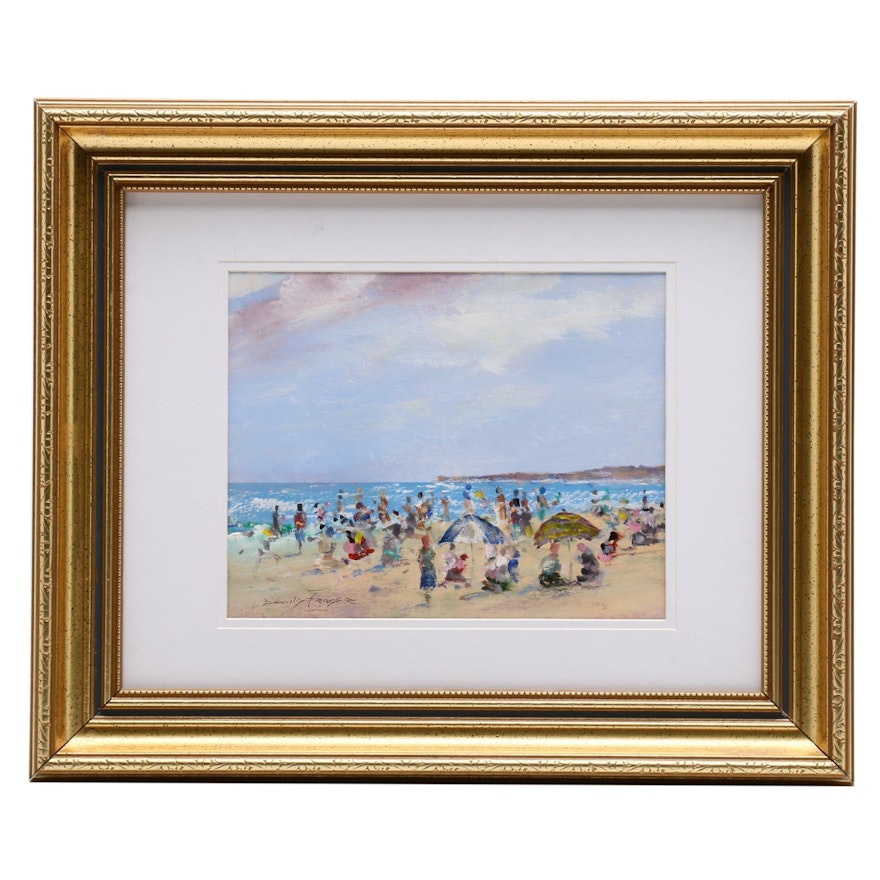 Donald Fraser Oil Painting of Beach Scene