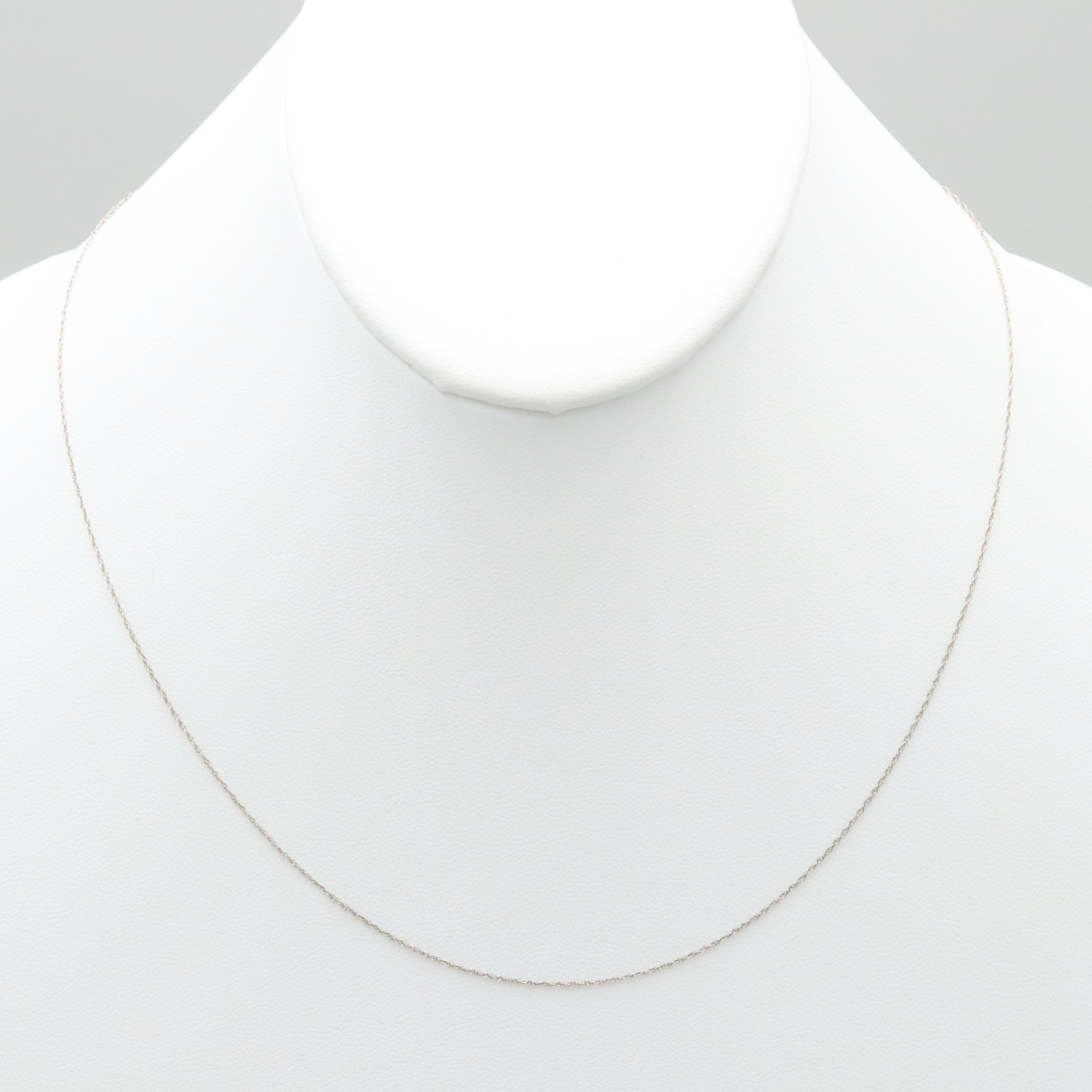 14K White Gold Loose Rope Chain Necklace