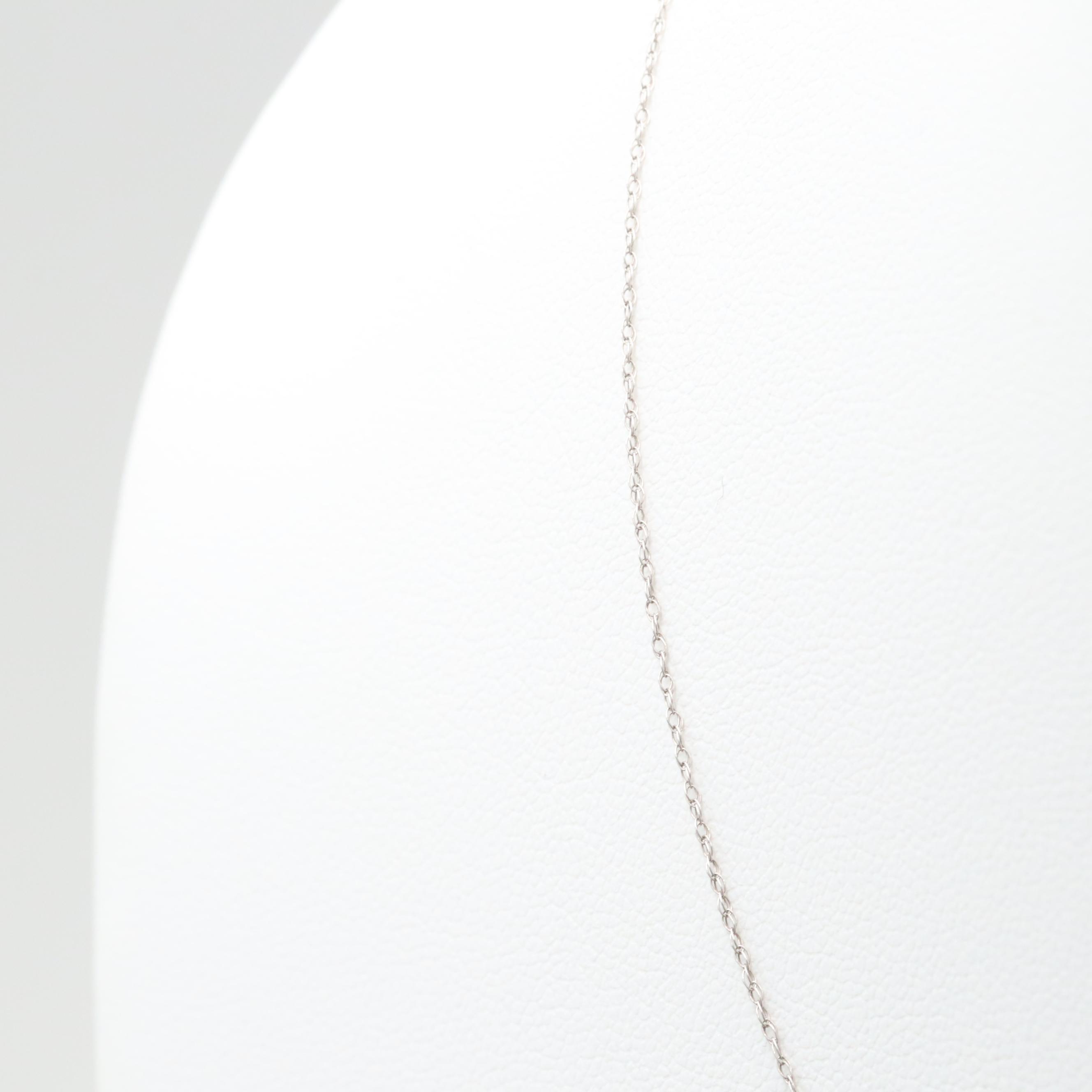 14K White Gold Loose Rope Chain Necklace