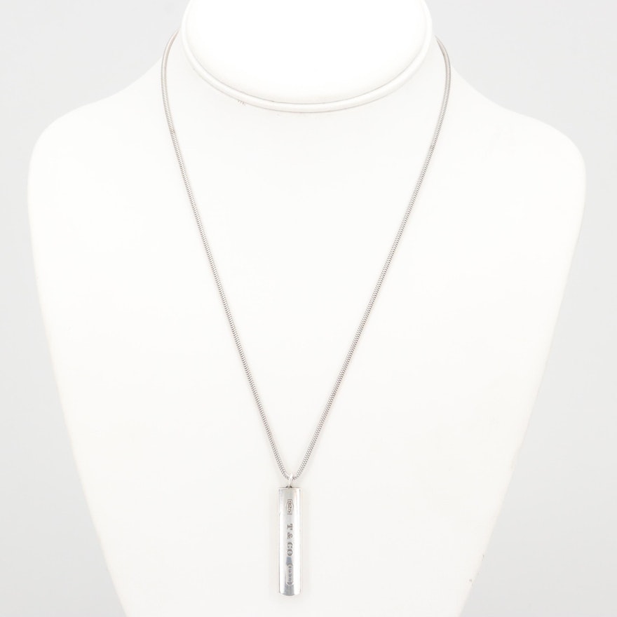 Tiffany & Co. Sterling Silver Ingot with Serpentine Chain