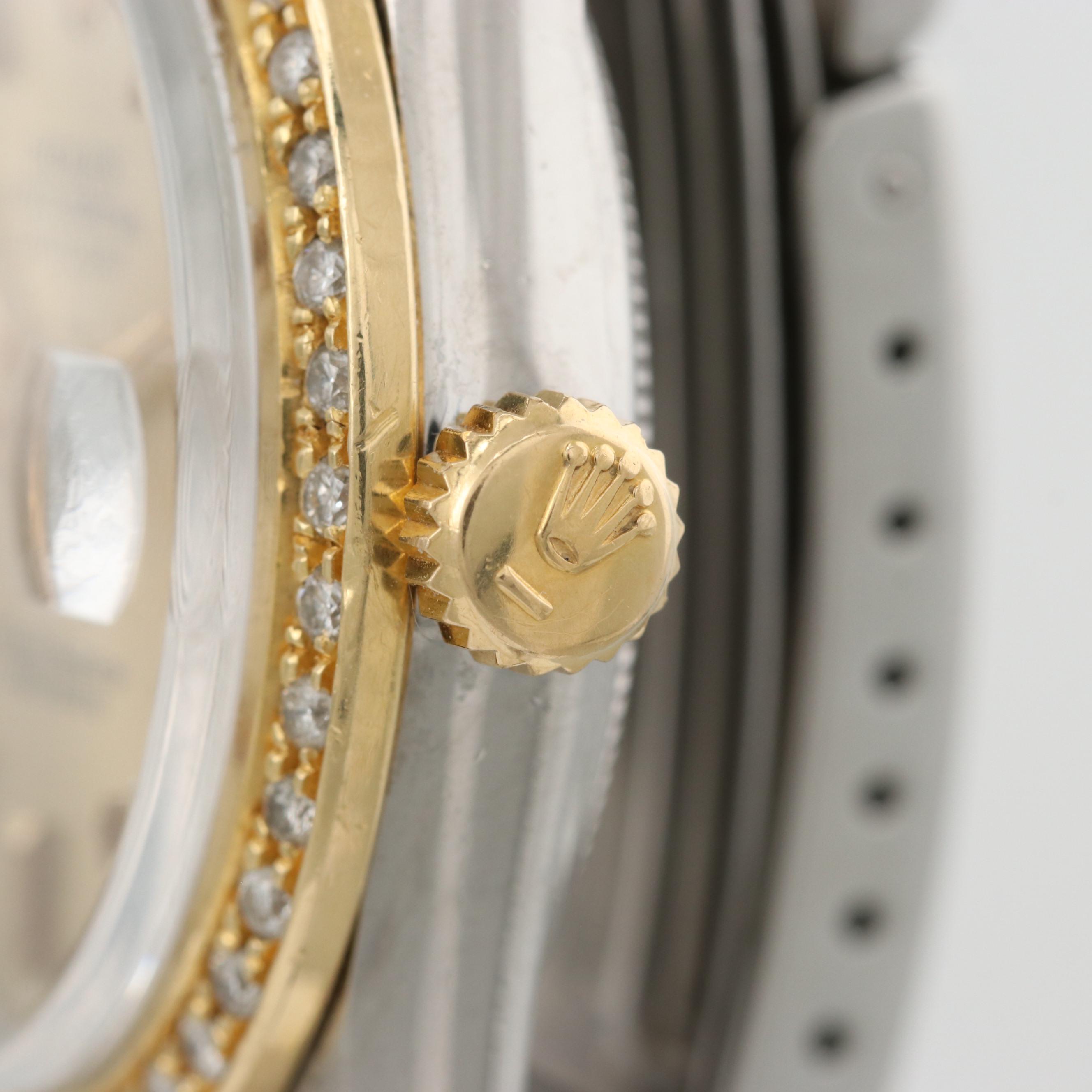 Rolex Datejust 18K Gold, Stainless Steel 1.00 CTW Diamond Automatic Watch,1982