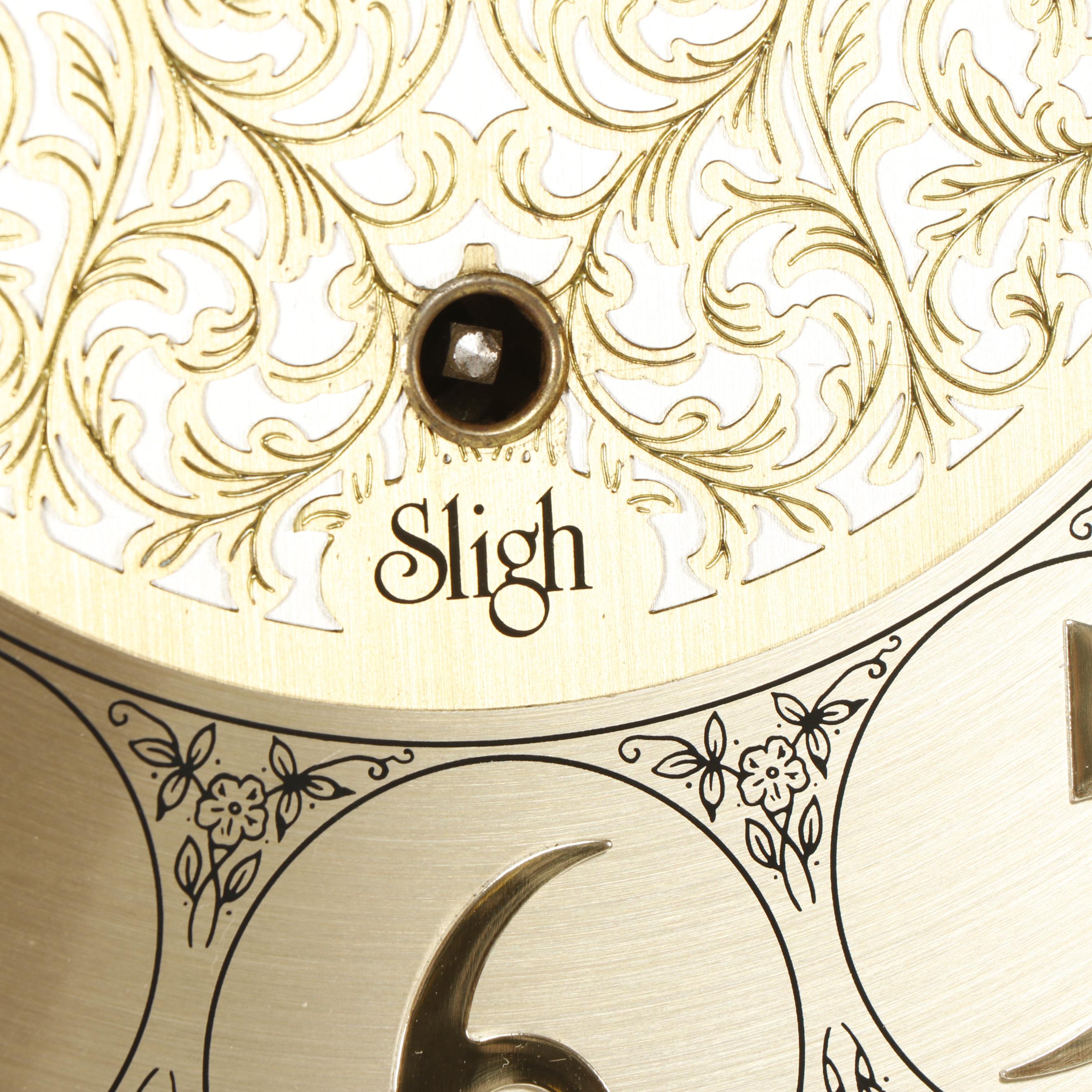 Sligh Oak Curio Cabinet Grandfather Clock