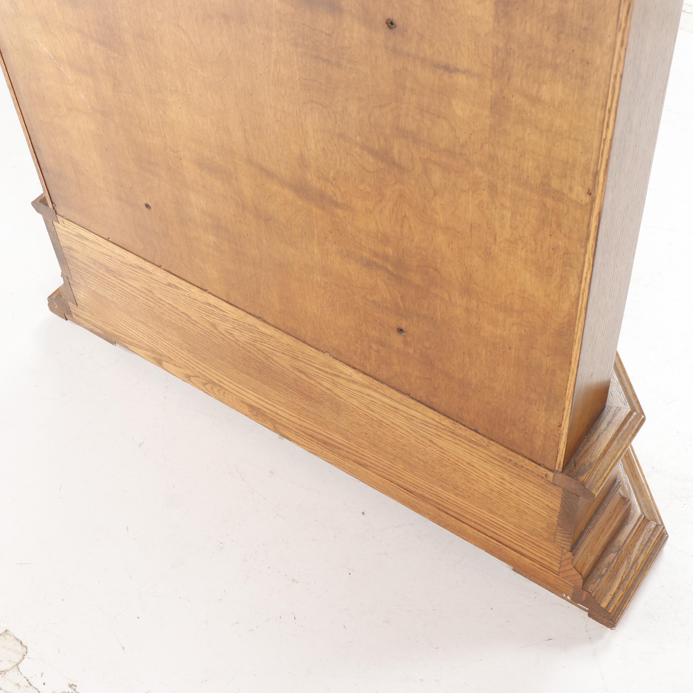 Sligh Oak Curio Cabinet Grandfather Clock