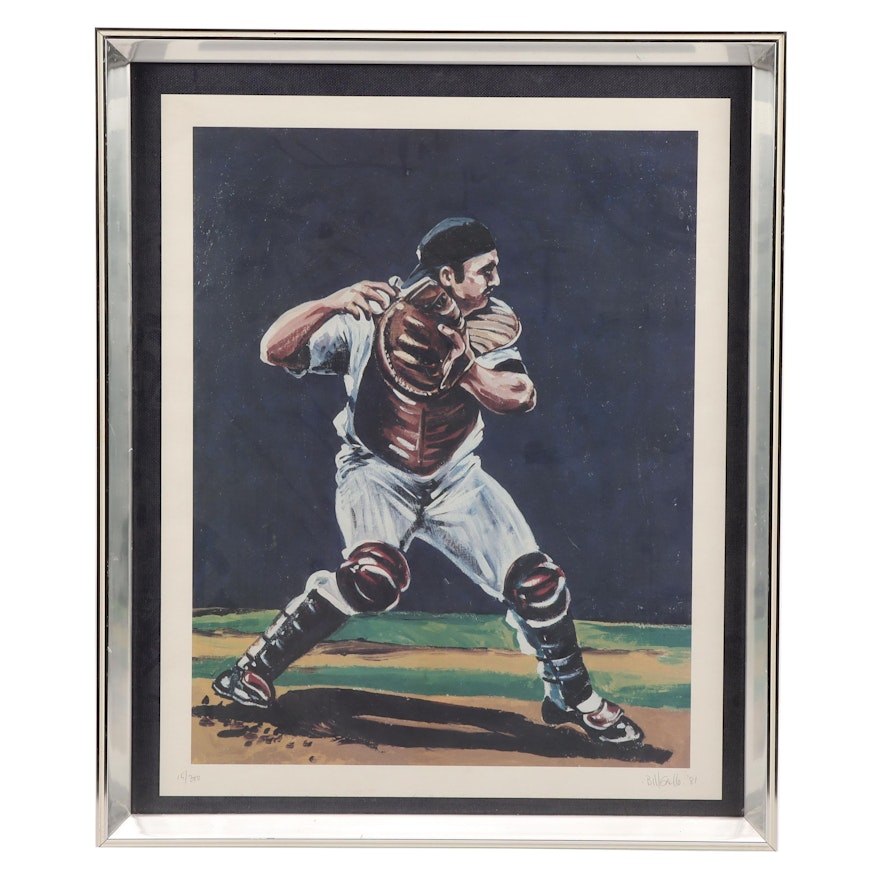 Thurman Munson Limited Edition Framed Baseball Lithograph, COA
