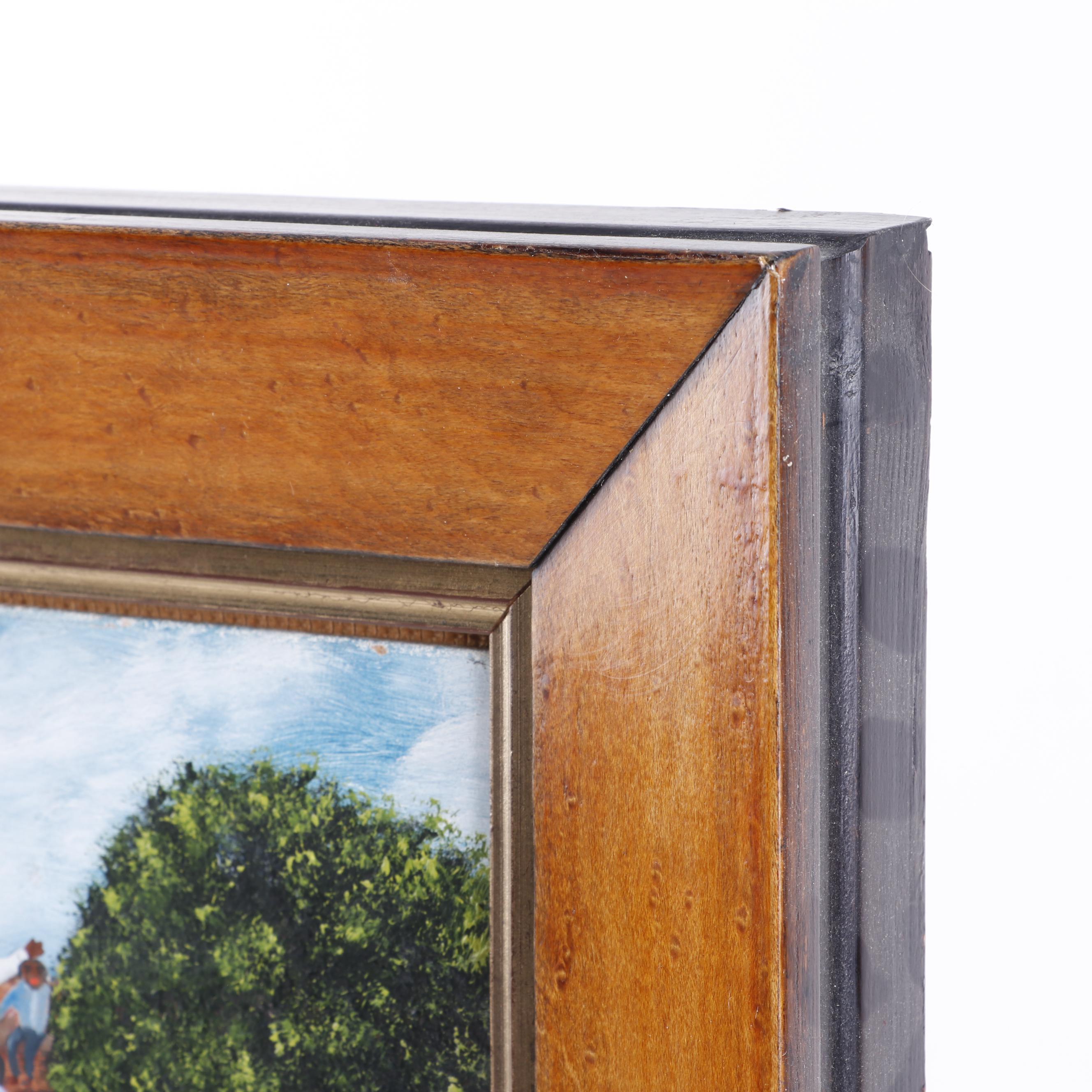 Margaret Baird Folk Art Oil Painting "England v West Indies", 1975