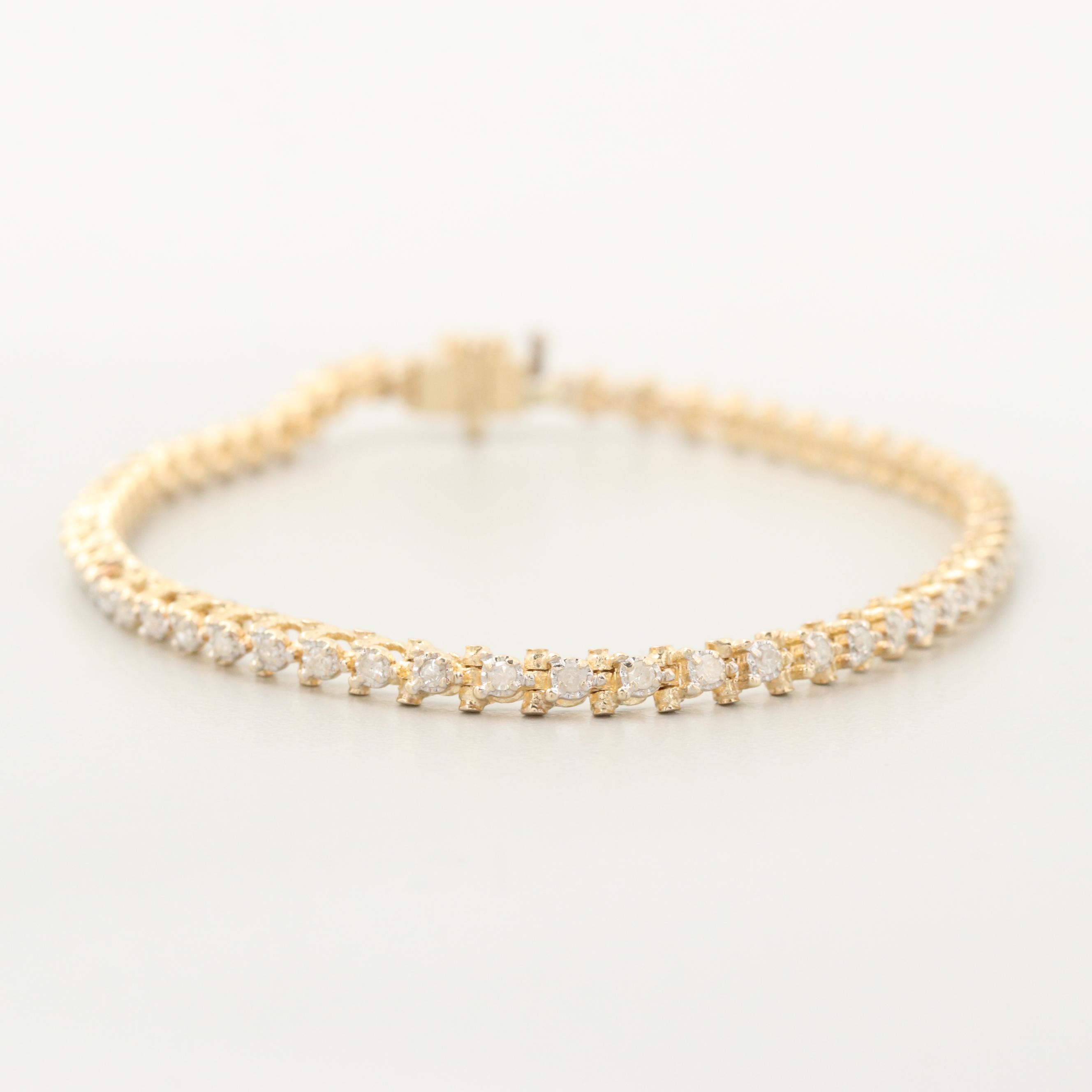 14K Yellow Gold Diamond Bracelet