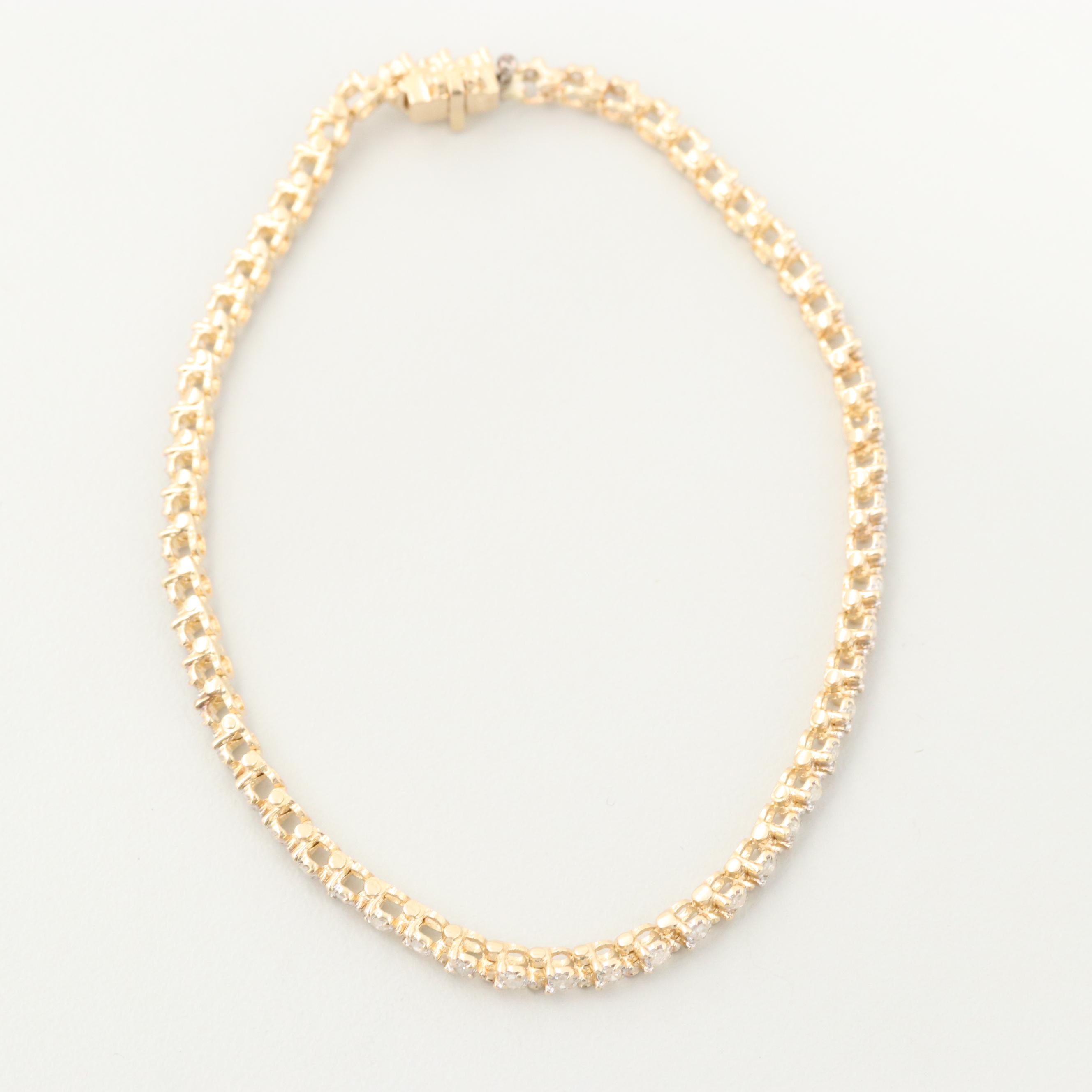 14K Yellow Gold Diamond Bracelet