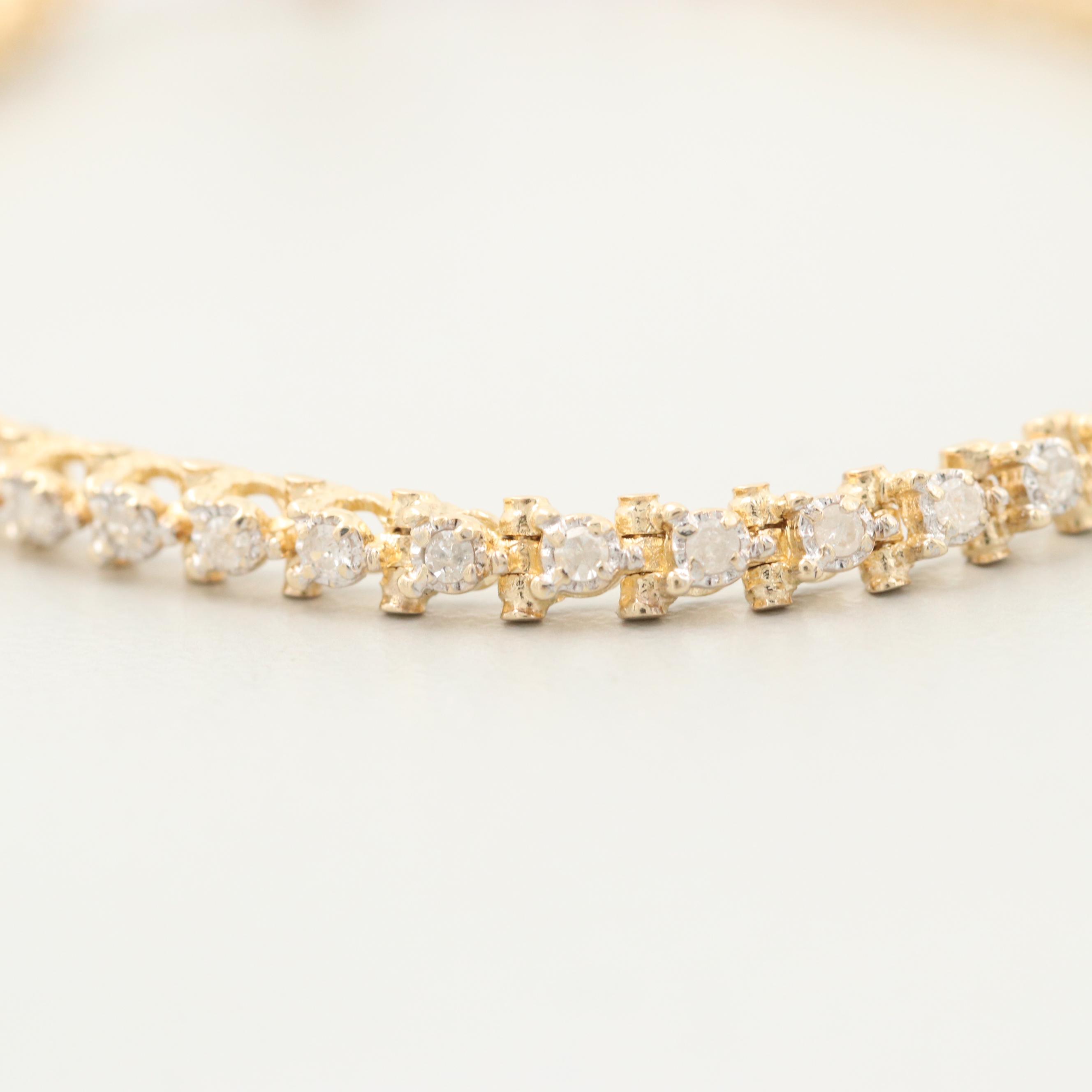 14K Yellow Gold Diamond Bracelet
