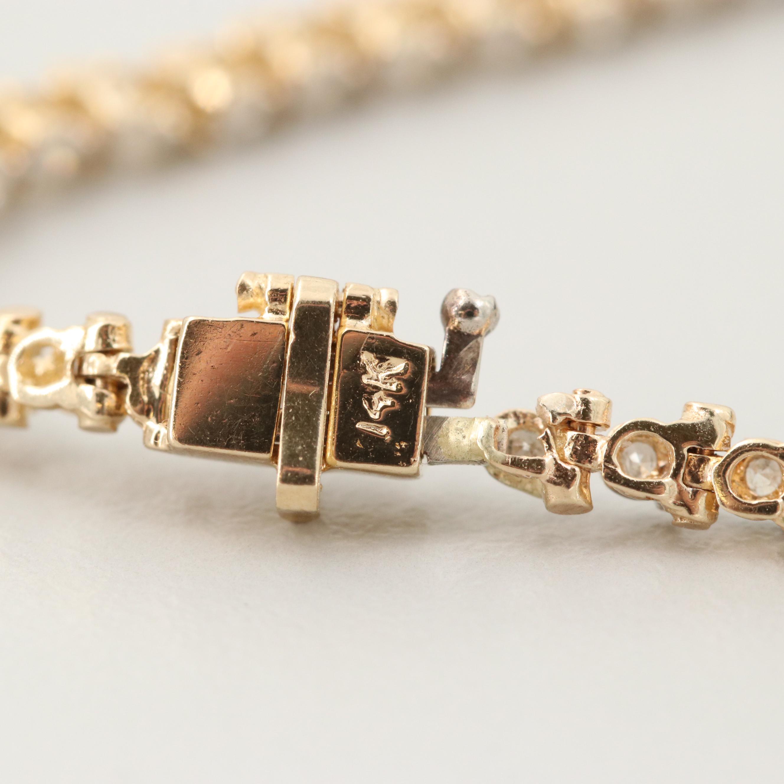 14K Yellow Gold Diamond Bracelet