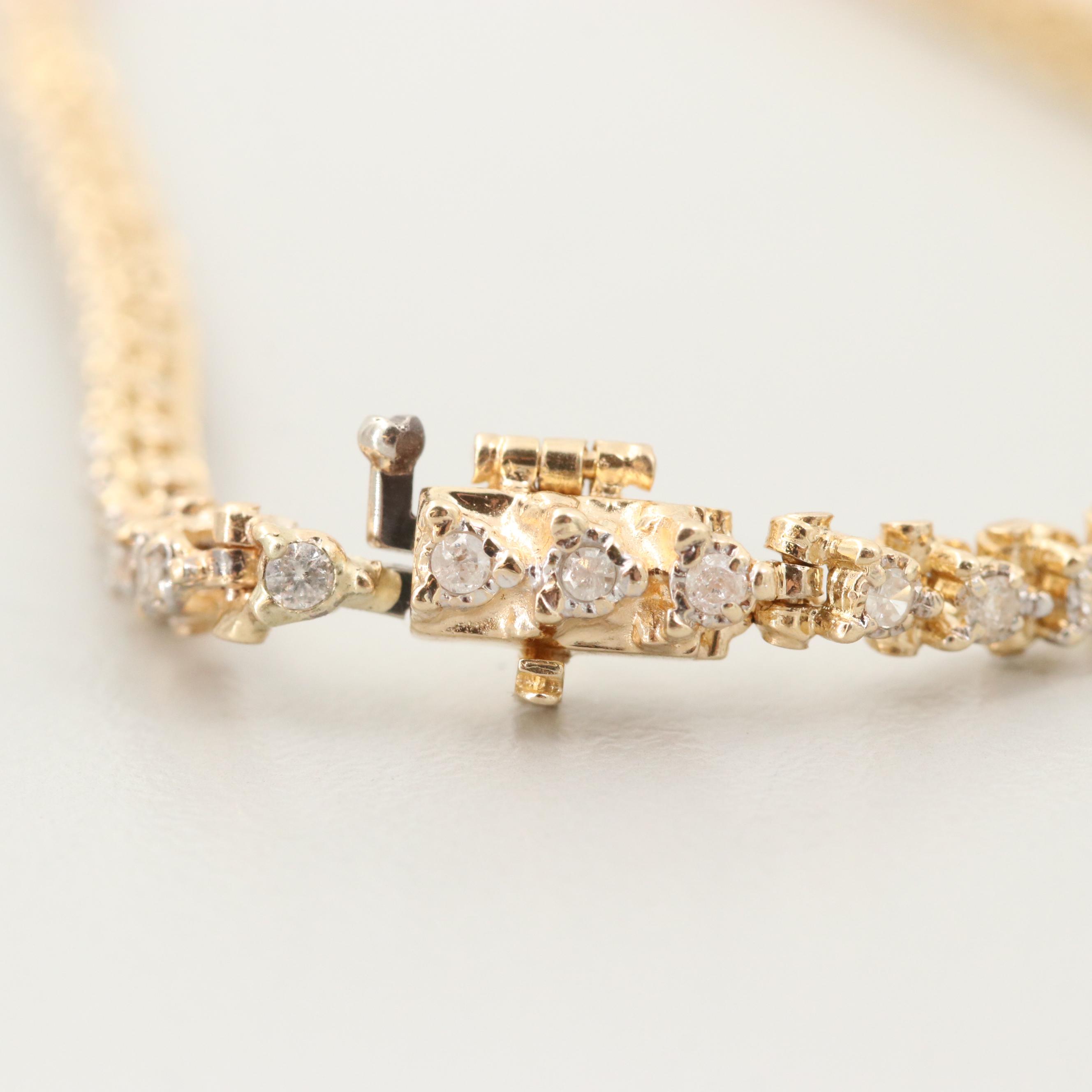 14K Yellow Gold Diamond Bracelet