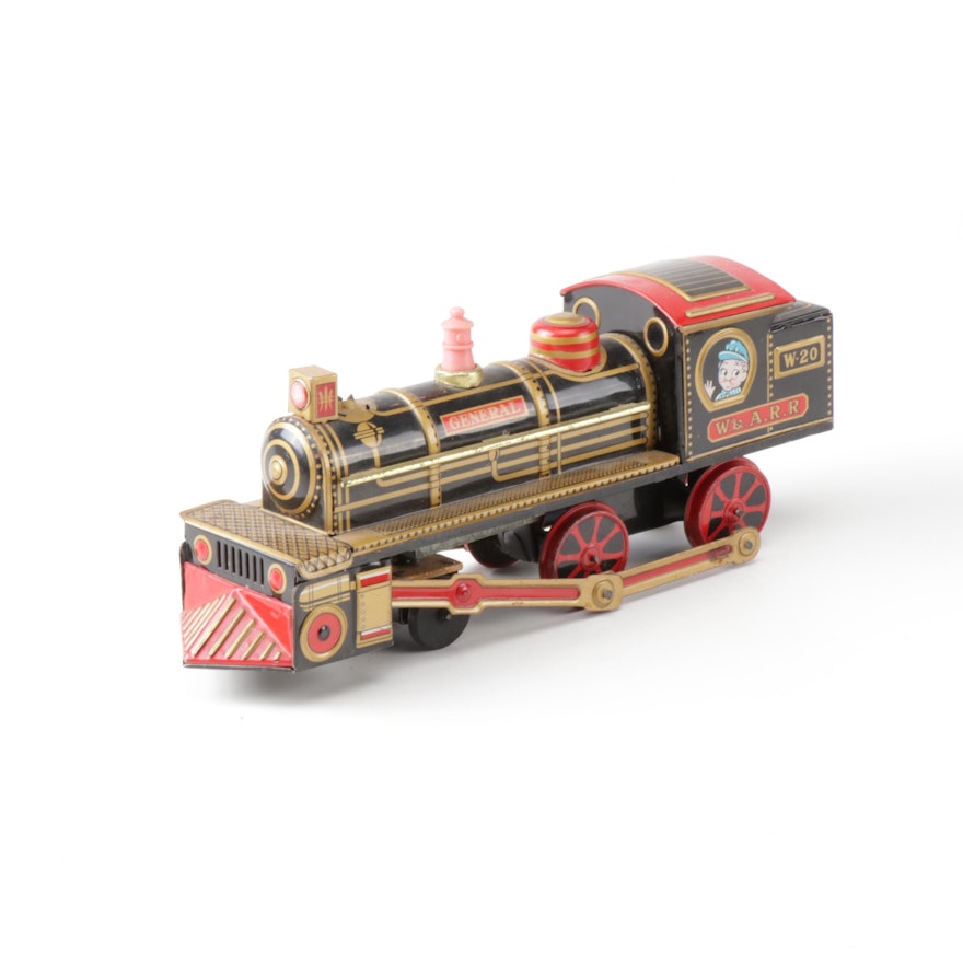 General Tin-Litho Antique Train Toy Engine