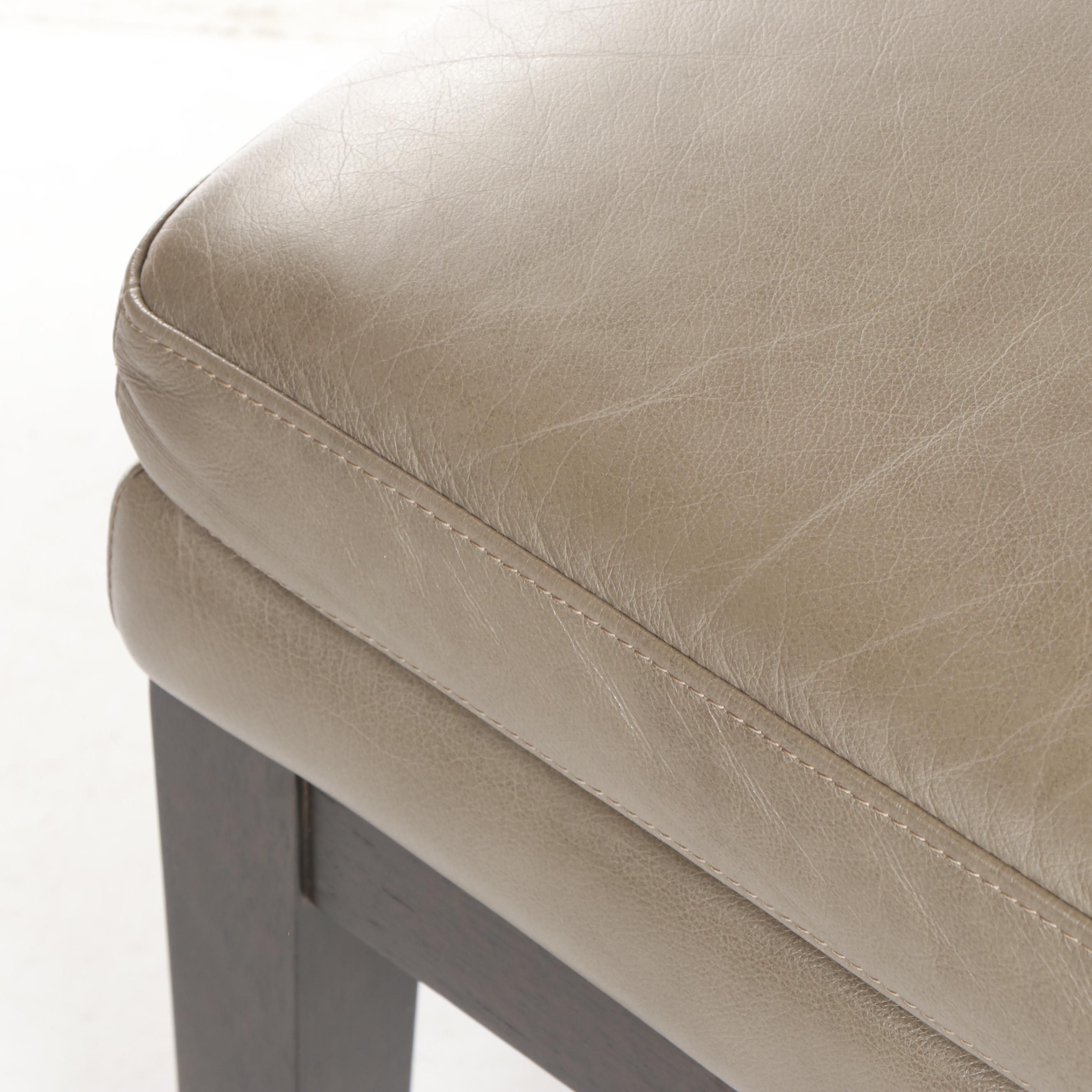 Pair of Contemporary West Elm Gray Upholstered Slipper Chairs