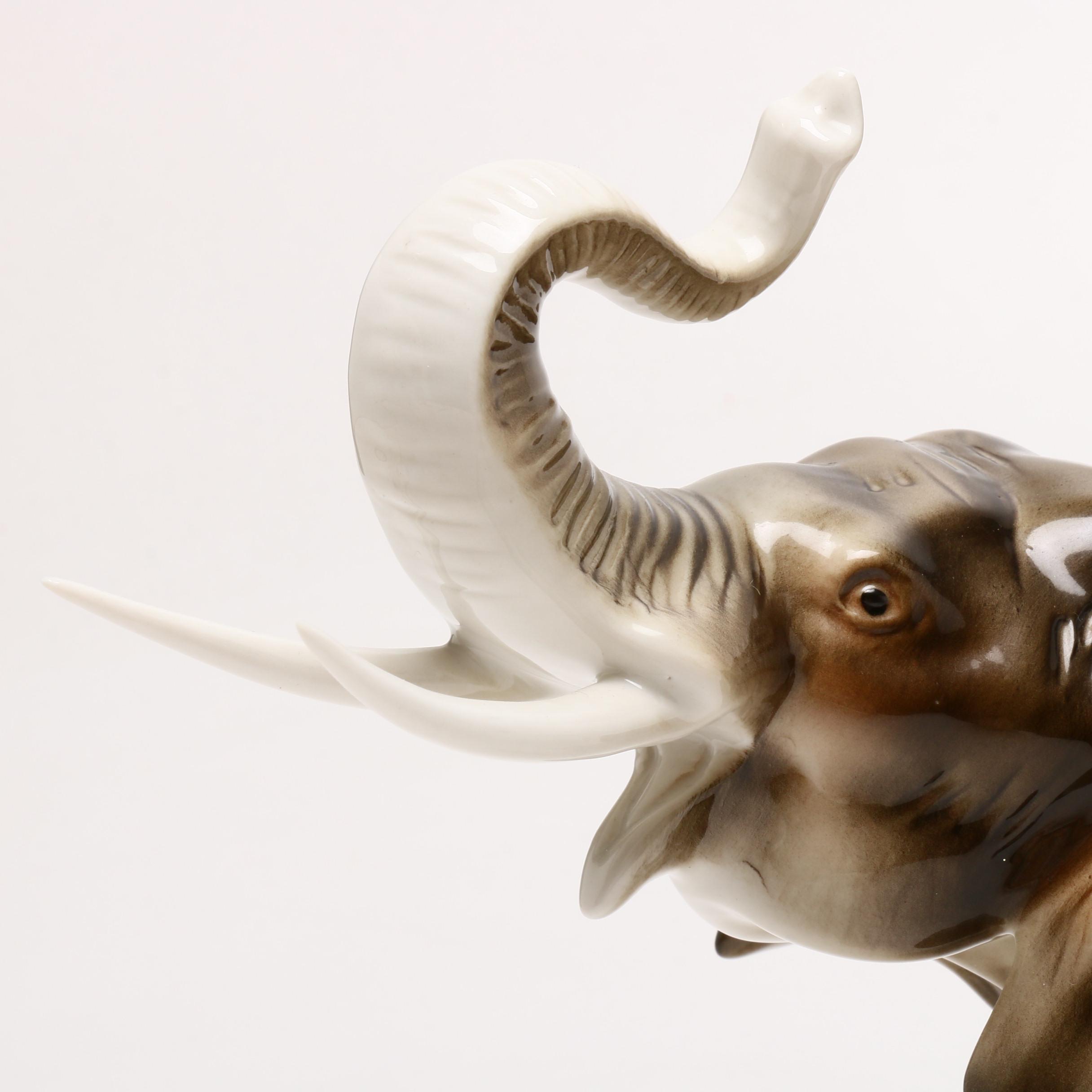 Royal Dux Porcelain Elephant Figurine