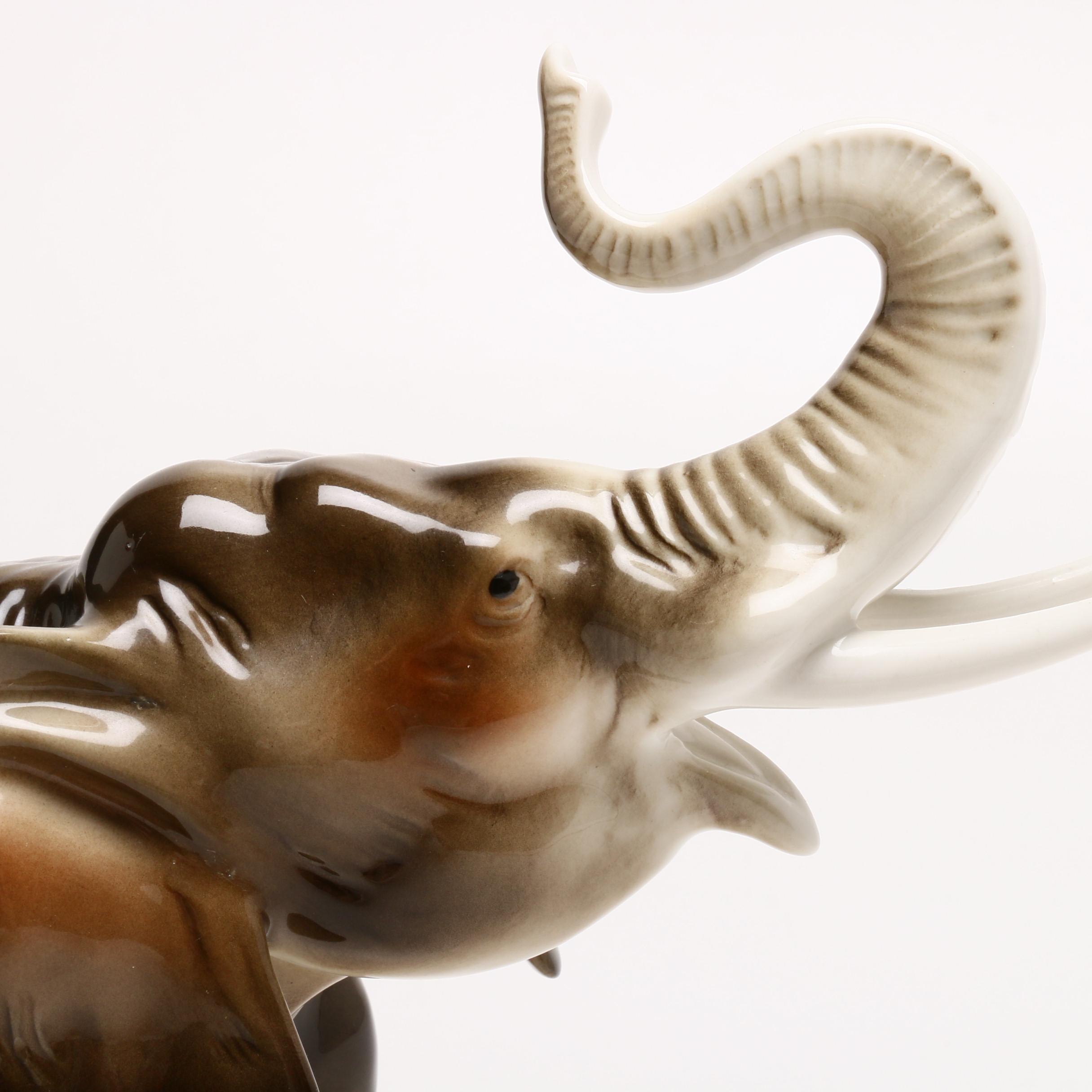 Royal Dux Porcelain Elephant Figurine