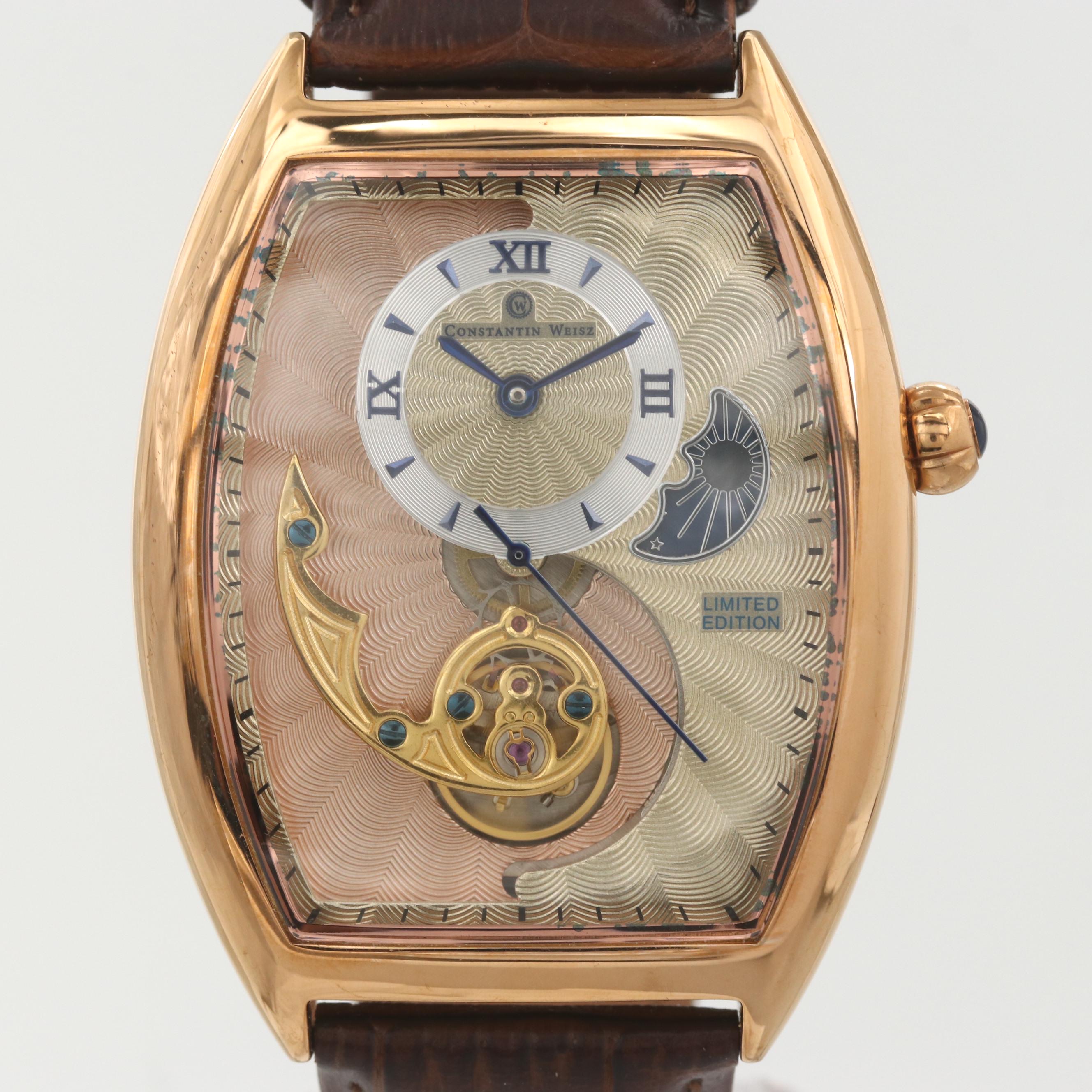 Constantin Weisz Limited Edition Rose Gold Tone Open Heart Automatic Watch