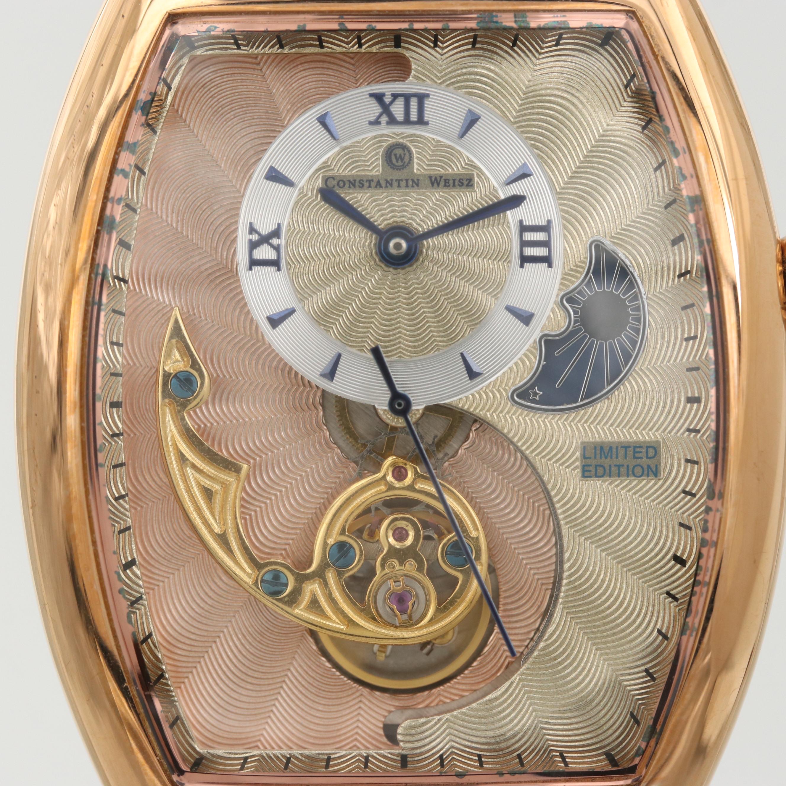 Constantin Weisz Limited Edition Rose Gold Tone Open Heart Automatic Watch