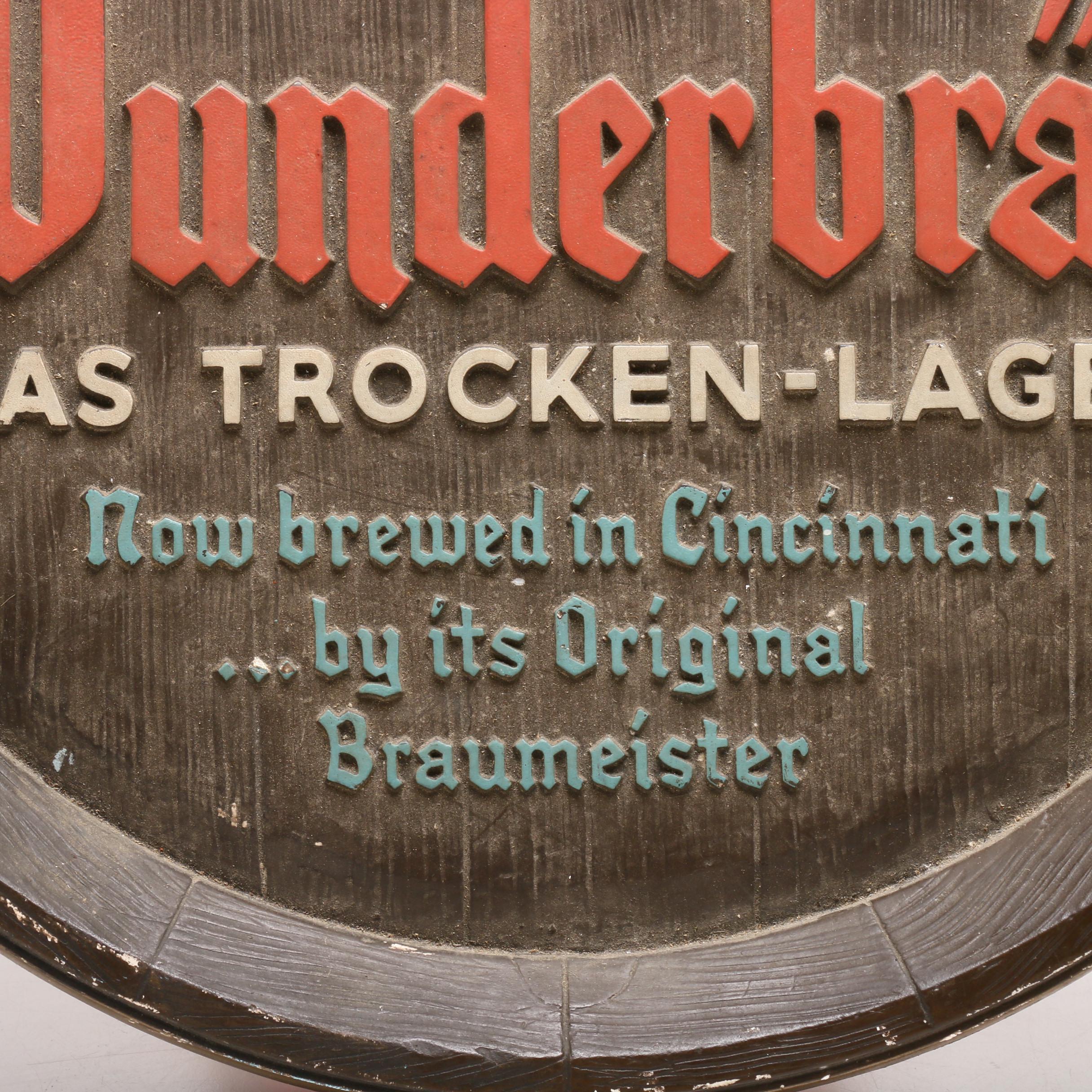 W.C. Fields Chalkware Figurine and Wunderbrau Das Trocken-Lager Beer Sign