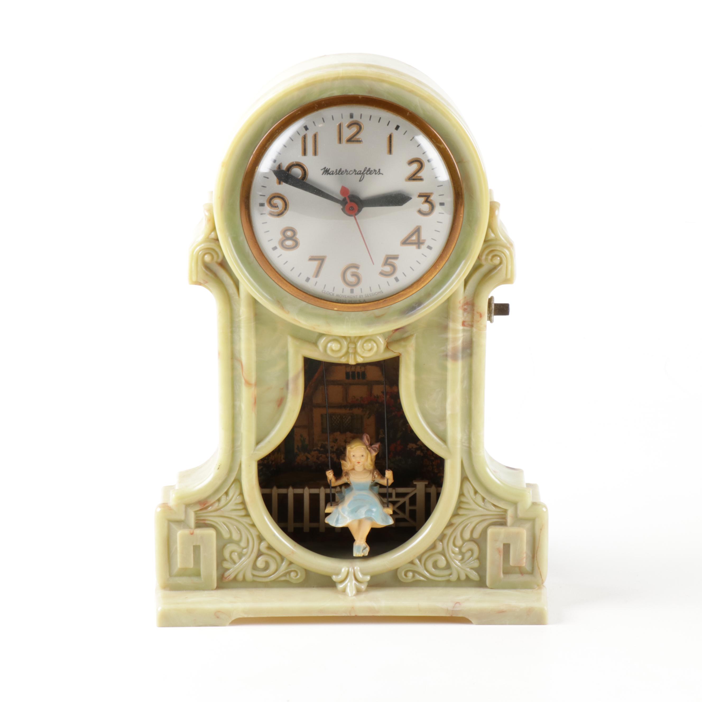 MasterCrafters "Swingtime" 1950's Illuminated Swing Mantel Clock