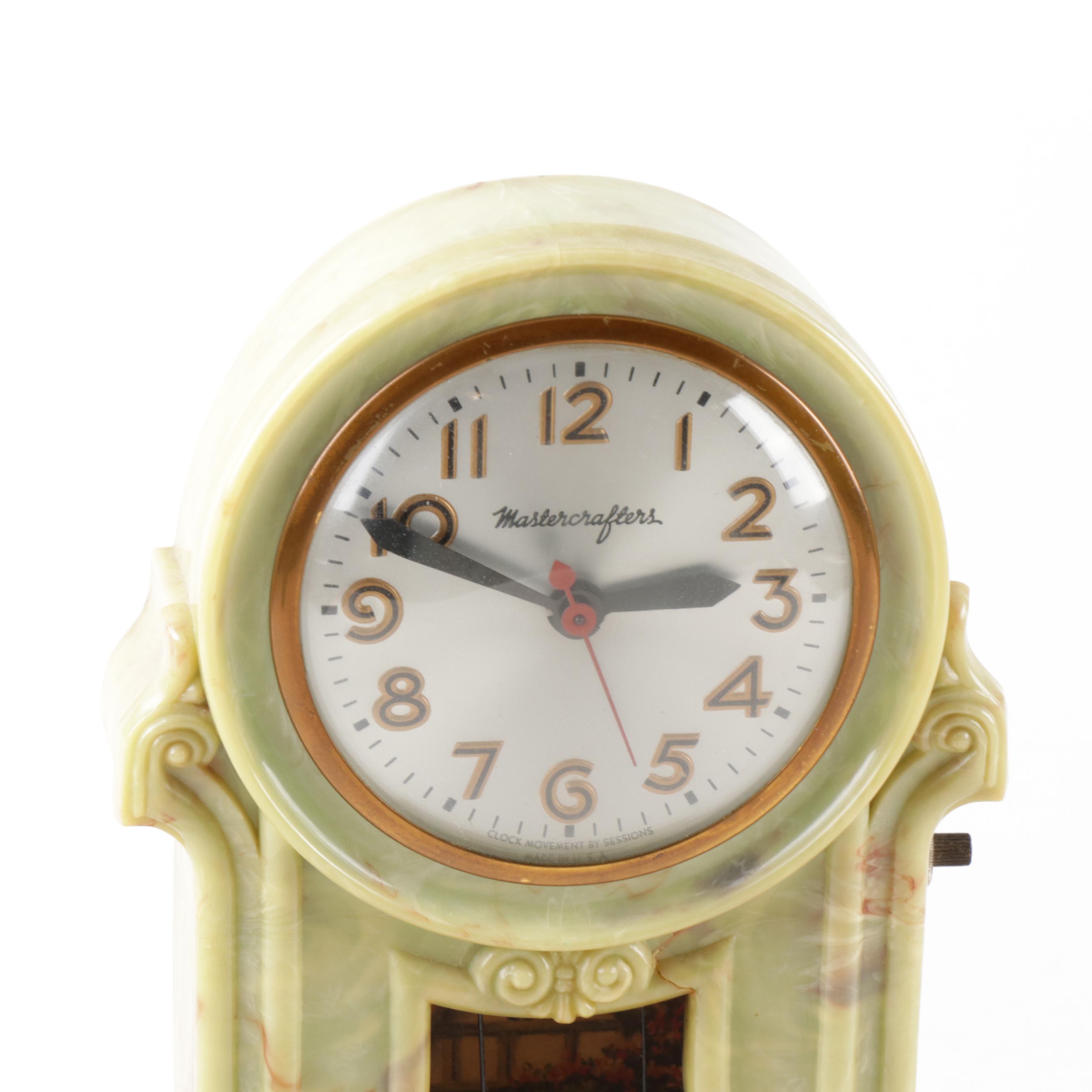MasterCrafters "Swingtime" 1950's Illuminated Swing Mantel Clock