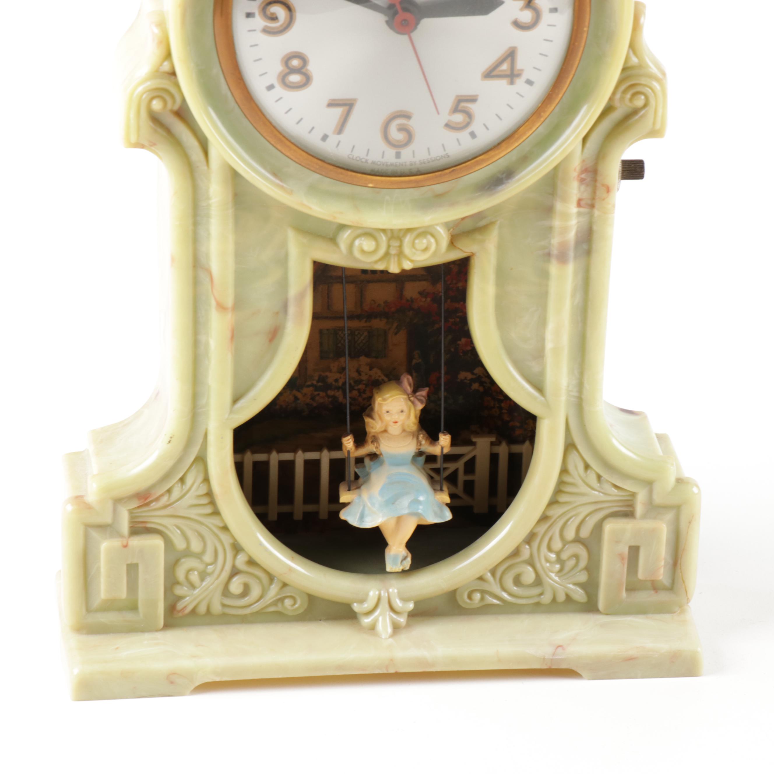 MasterCrafters "Swingtime" 1950's Illuminated Swing Mantel Clock