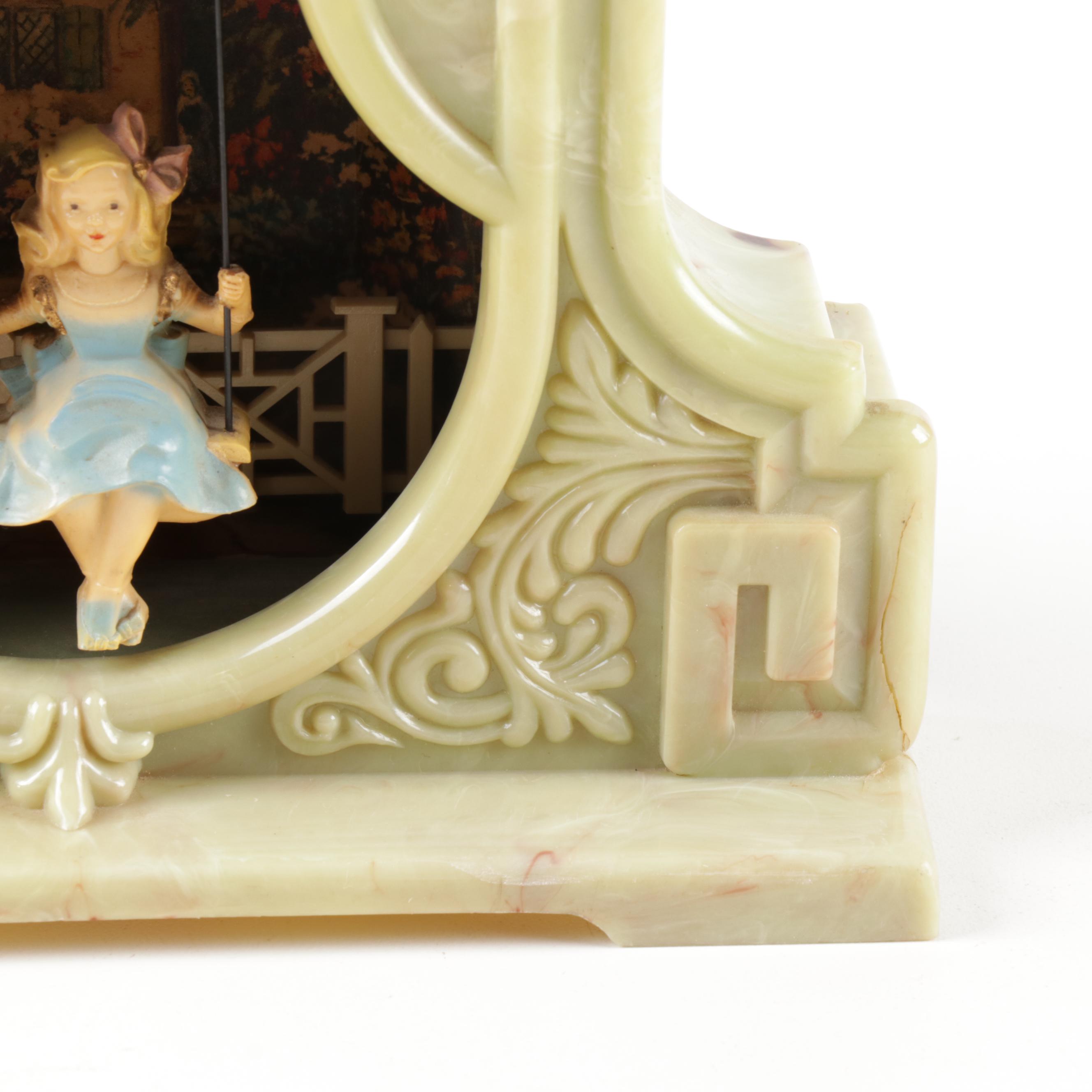 MasterCrafters "Swingtime" 1950's Illuminated Swing Mantel Clock