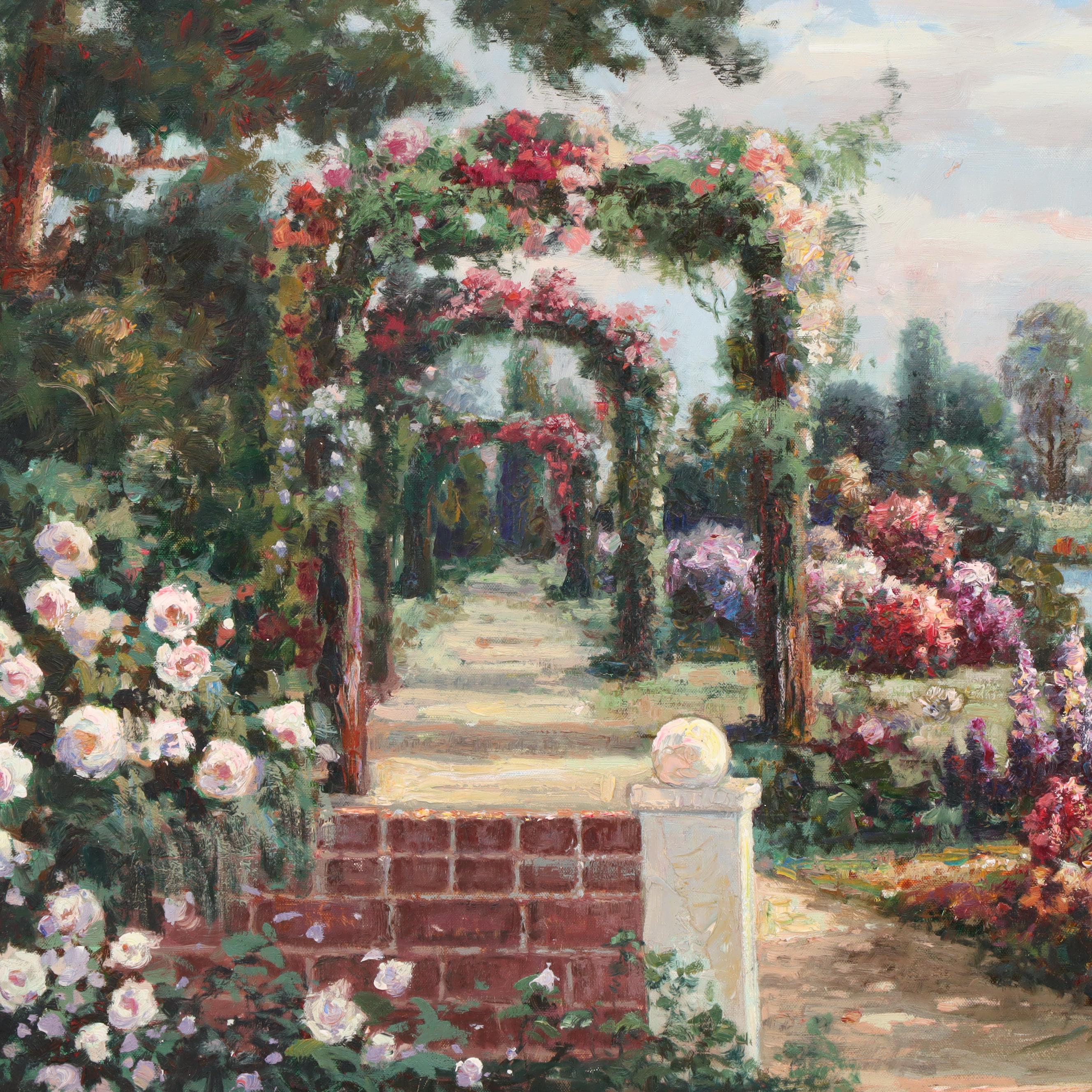 Oil Painting of Garden Scene