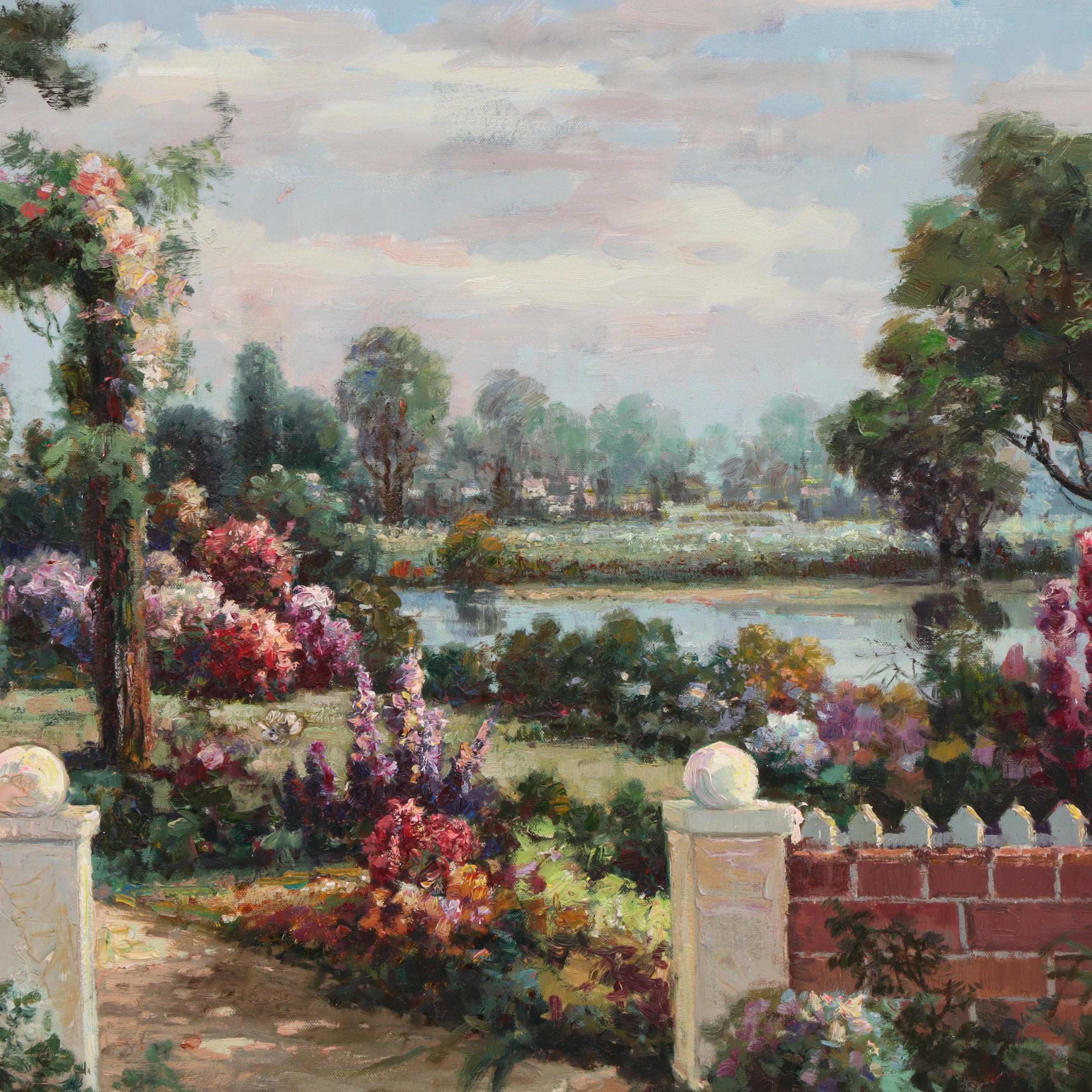 Oil Painting of Garden Scene